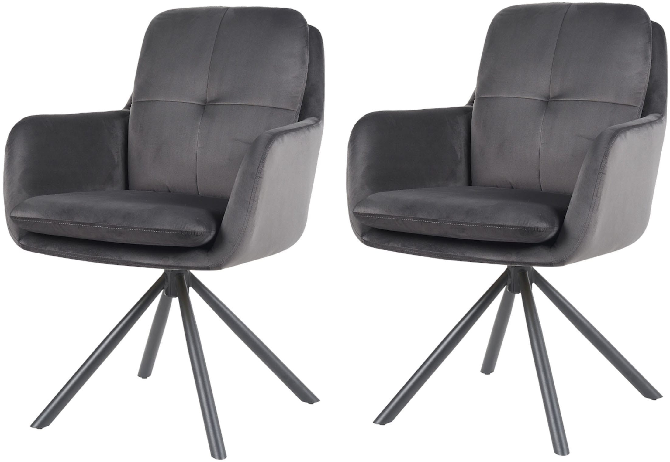 HELA Armlehnstuhl »PARMA« (Set) 2 Stk.2er Pack, 360° drehbar, 4-Fuß, Kissen günstig online kaufen