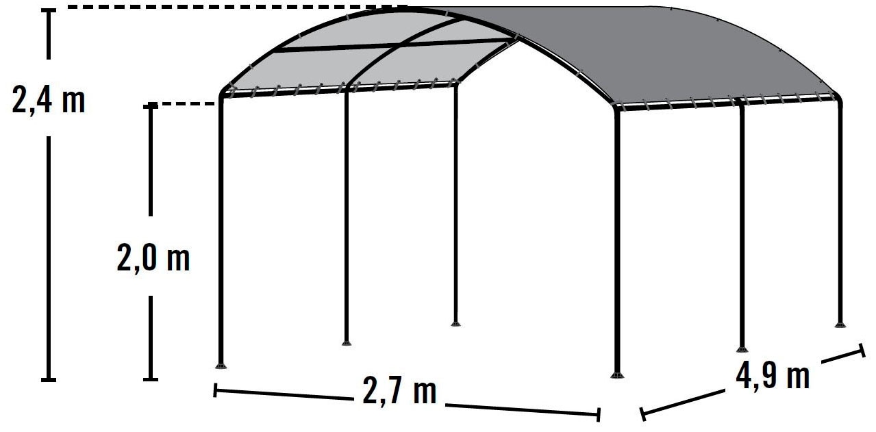 ShelterLogic Pavillon, Stahlgestell mit UV-beständiger Polyethylen-Plane