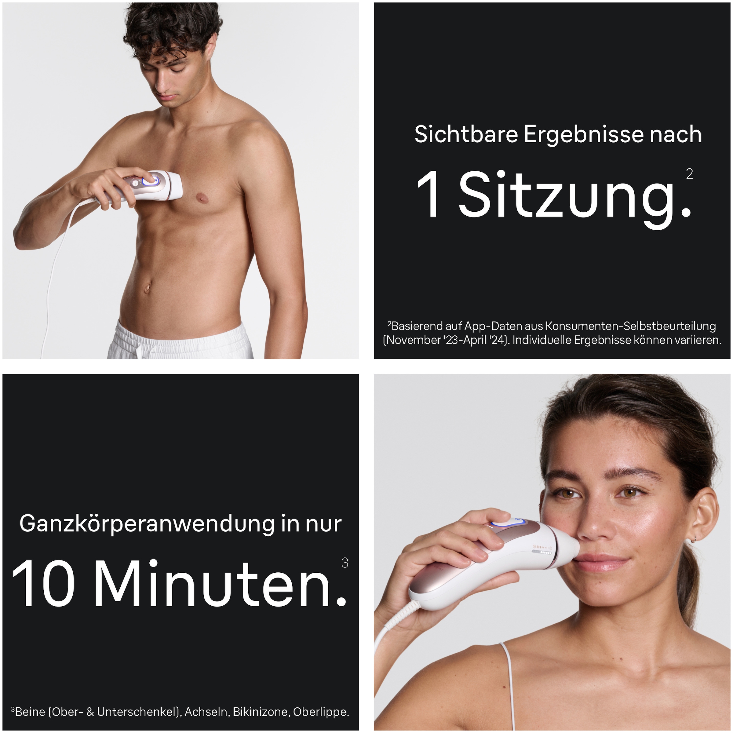 Braun IPL-Haarentferner »Skin i-expert Pro IPL PL7431« 400.000 Lichtimpulse mit kostenloser App, 4 smarte Aufsätze, Tasche