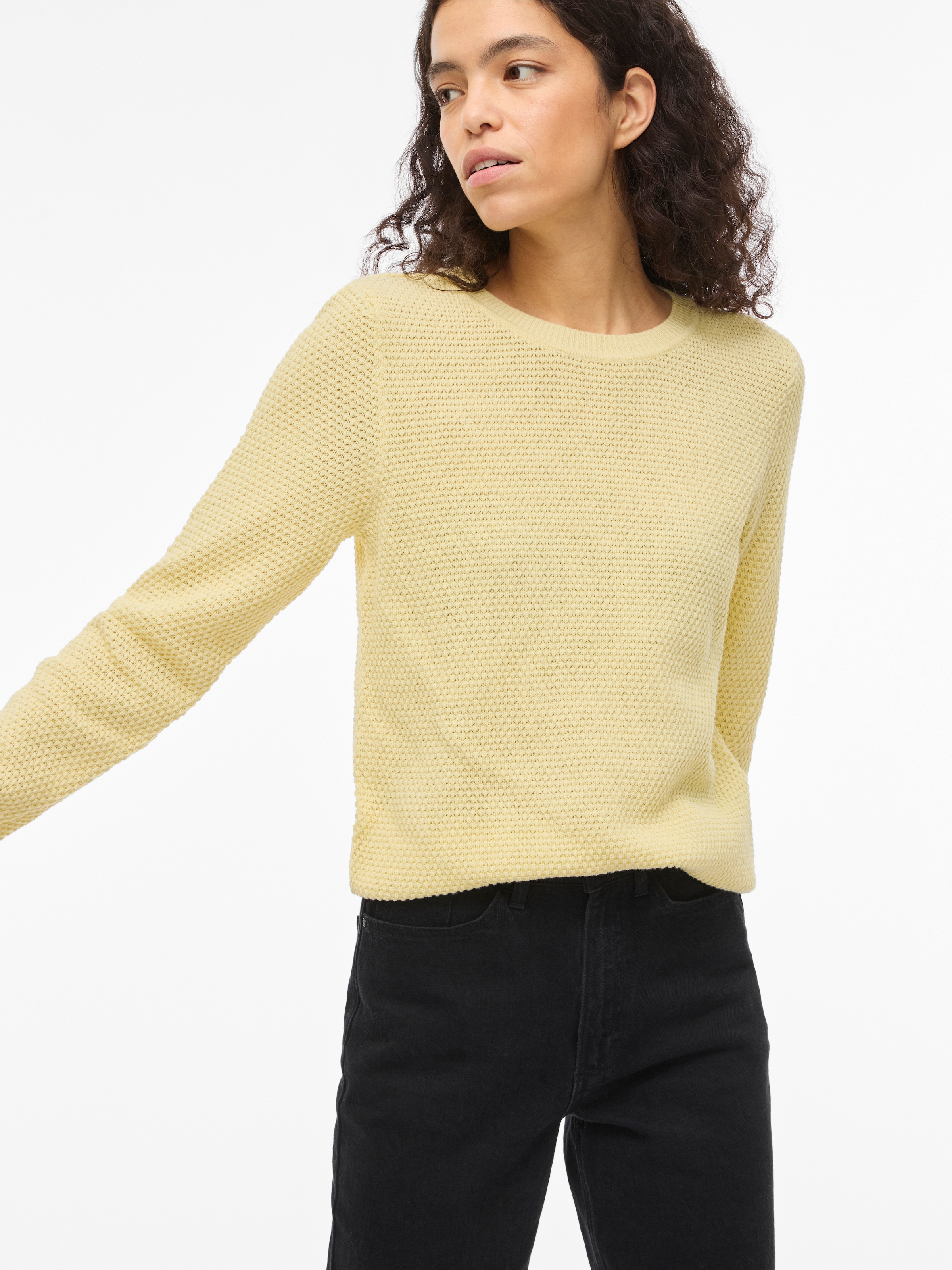 Vila Rundhalspullover »VIDALO O-NECK L/S KNIT TOP- NOOS« Baumwolle, regular fit