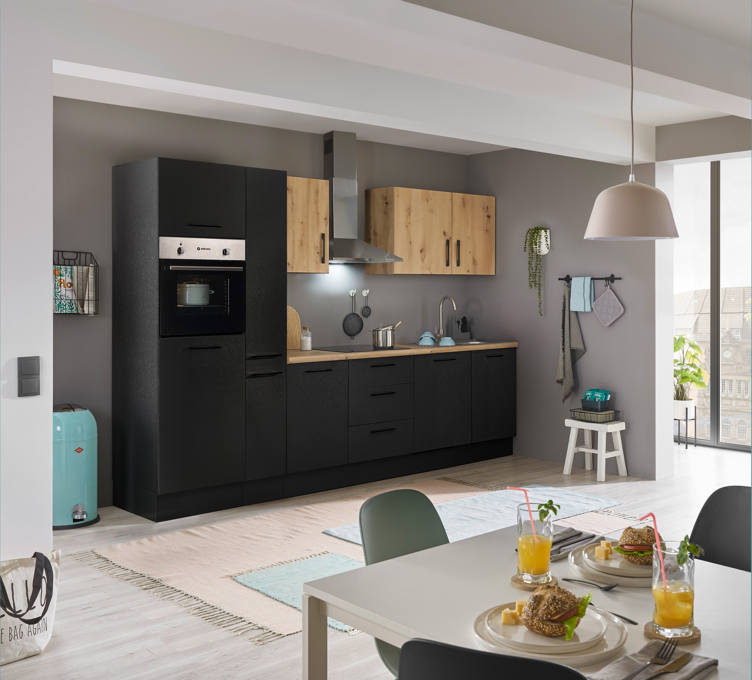 BASIC by Balculina Küchenzeile »Turin«, Breite 310 cm, wahlweise mit E-Geräten