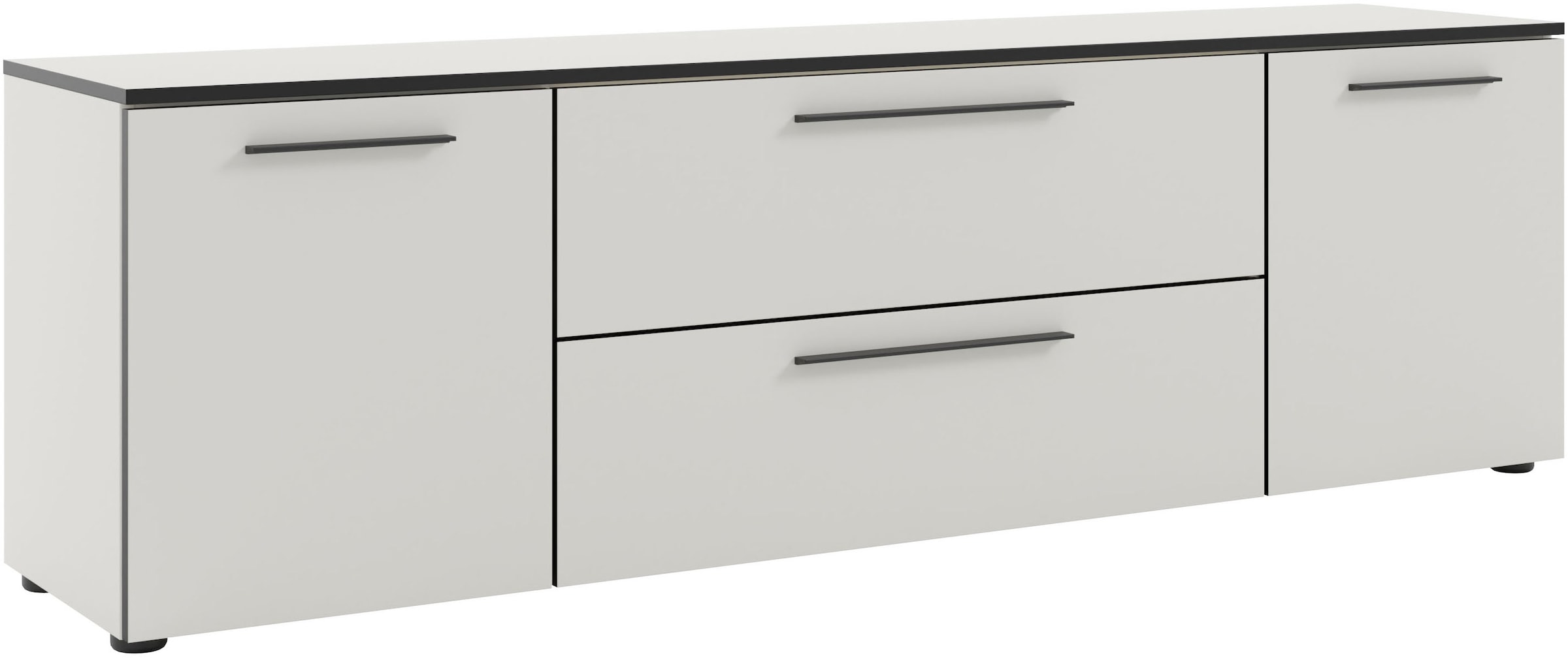 Manjana Möbel Lowboard »Lowboard mit Schwarz matten Metallgriffen«
