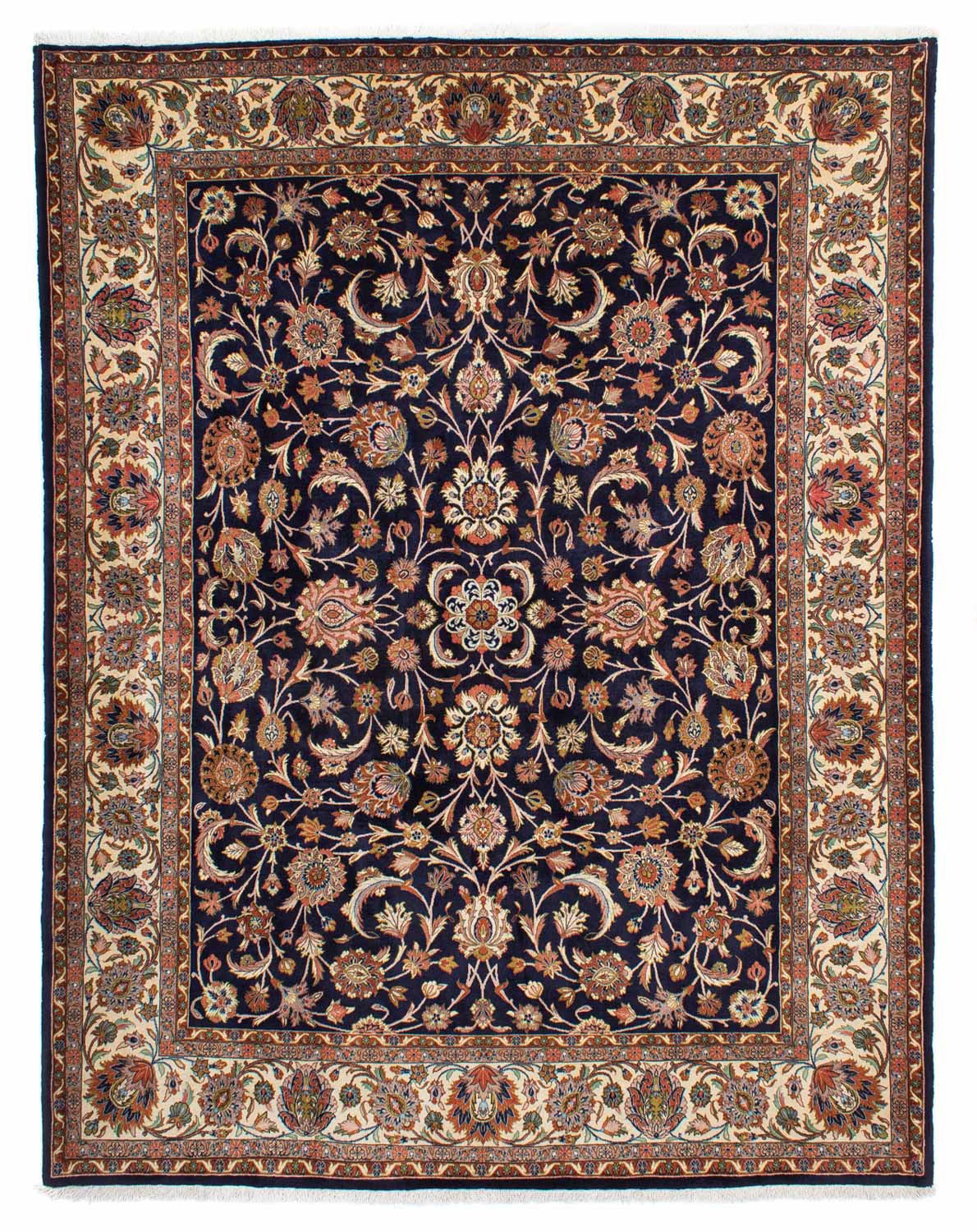 morgenland Wollteppich »Sarough Blumenmuster Blu scuro 294 x 225 cm«, recht günstig online kaufen