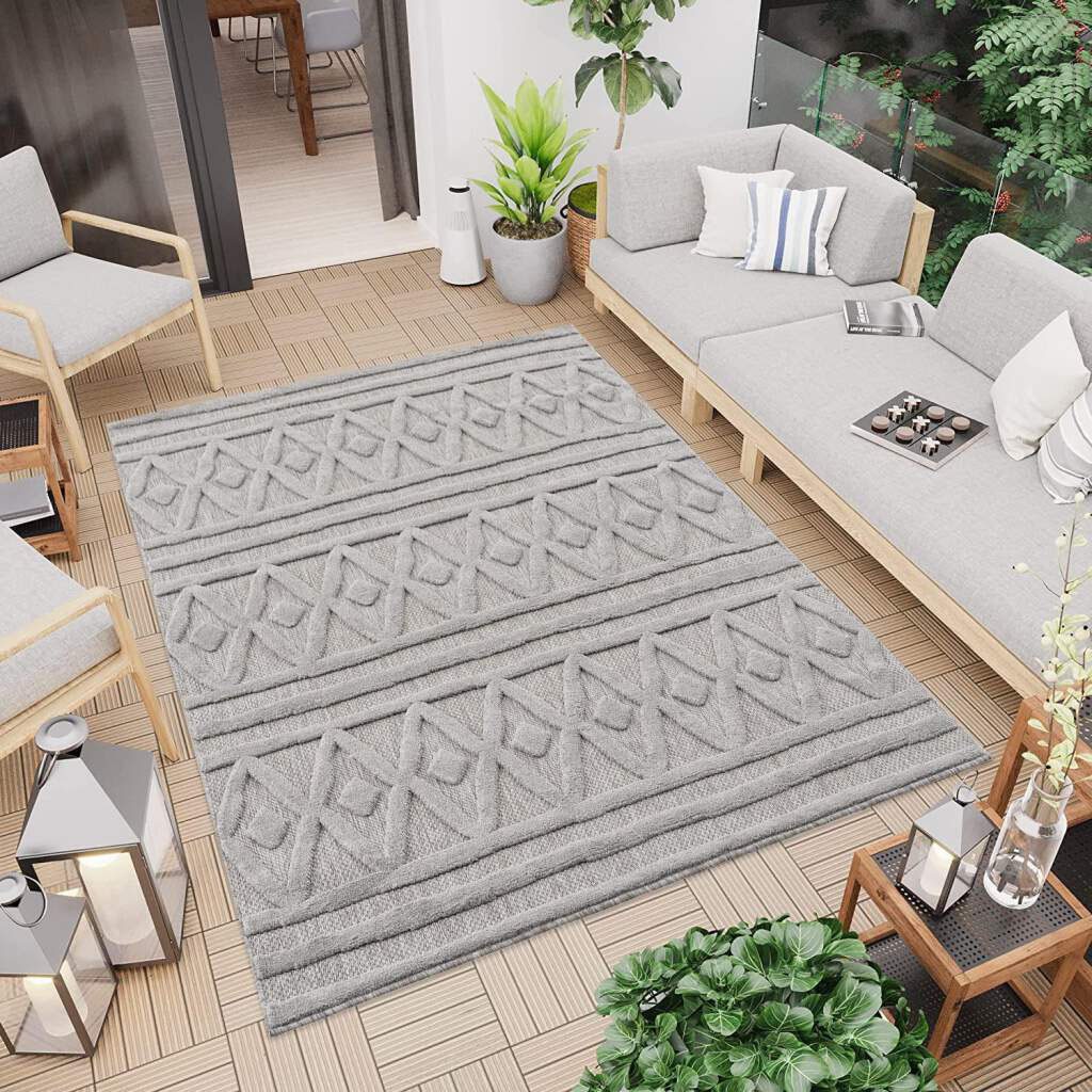 Carpet City Teppich »In-& Outdoorteppich Santorini 58538, 3D-Effekt, Raute- günstig online kaufen