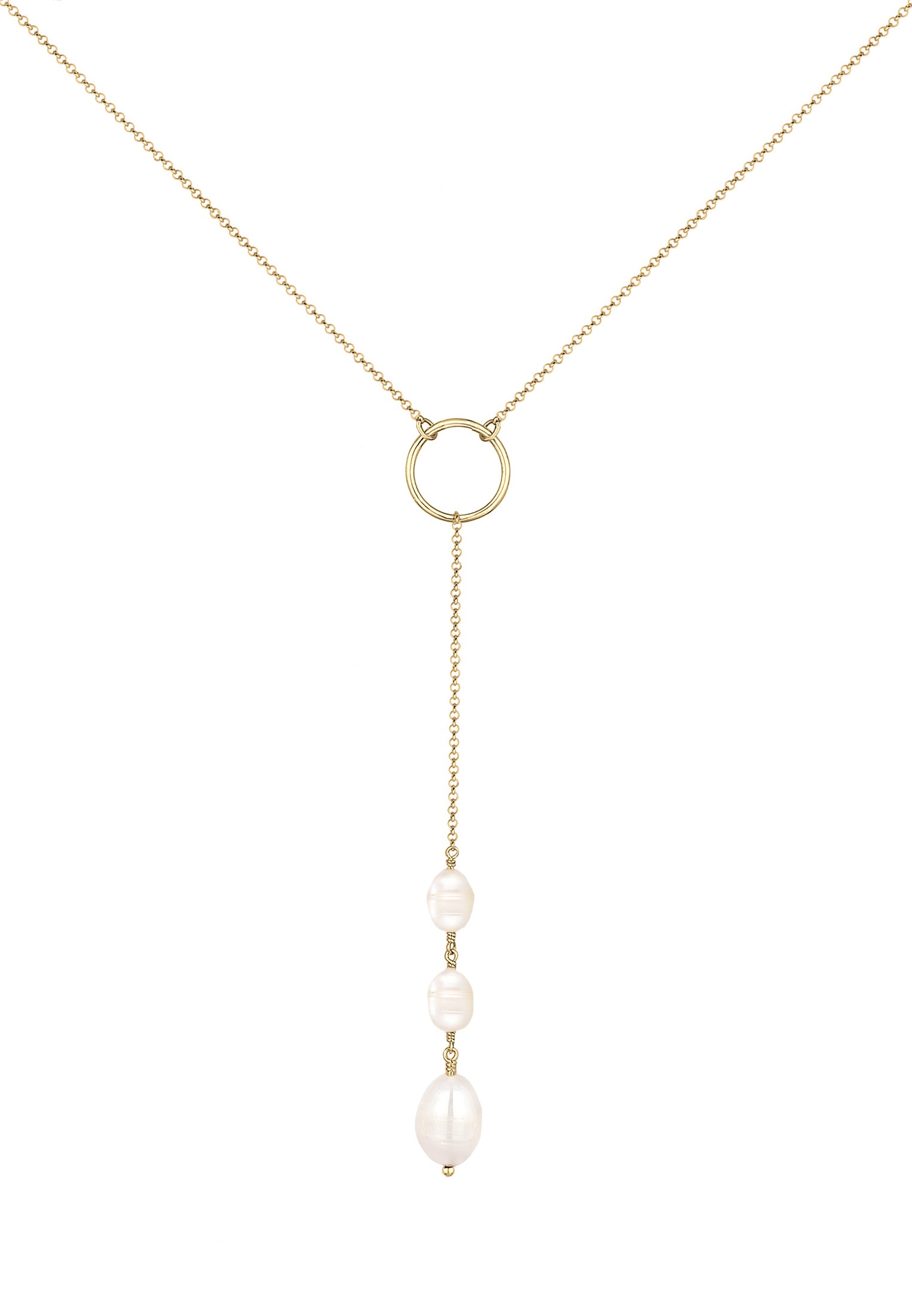 Elli Perlenkette »Y-Kette Baroque Perle Klassisch Zeitlos 925 Silber«