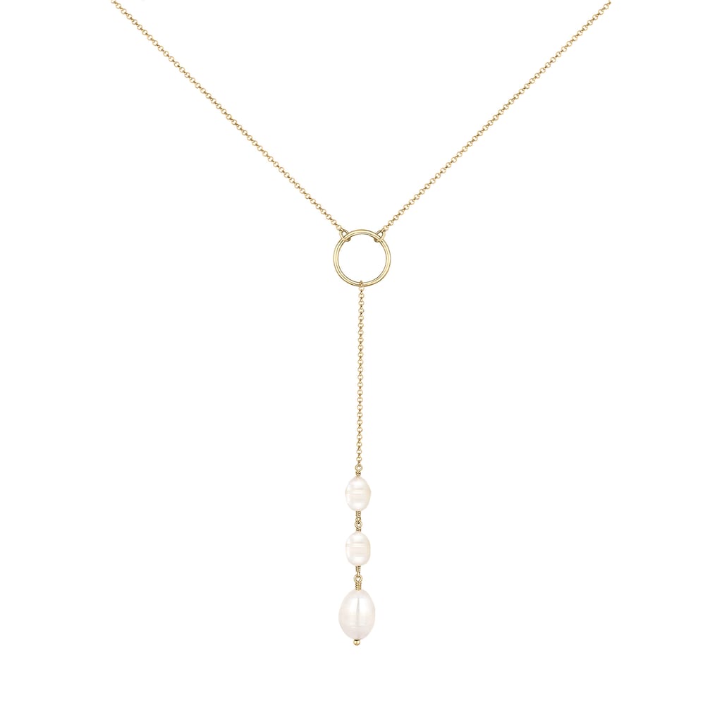 Elli Perlenkette »Y-Kette Baroque Perle Klassisch Zeitlos 925 Silber«
