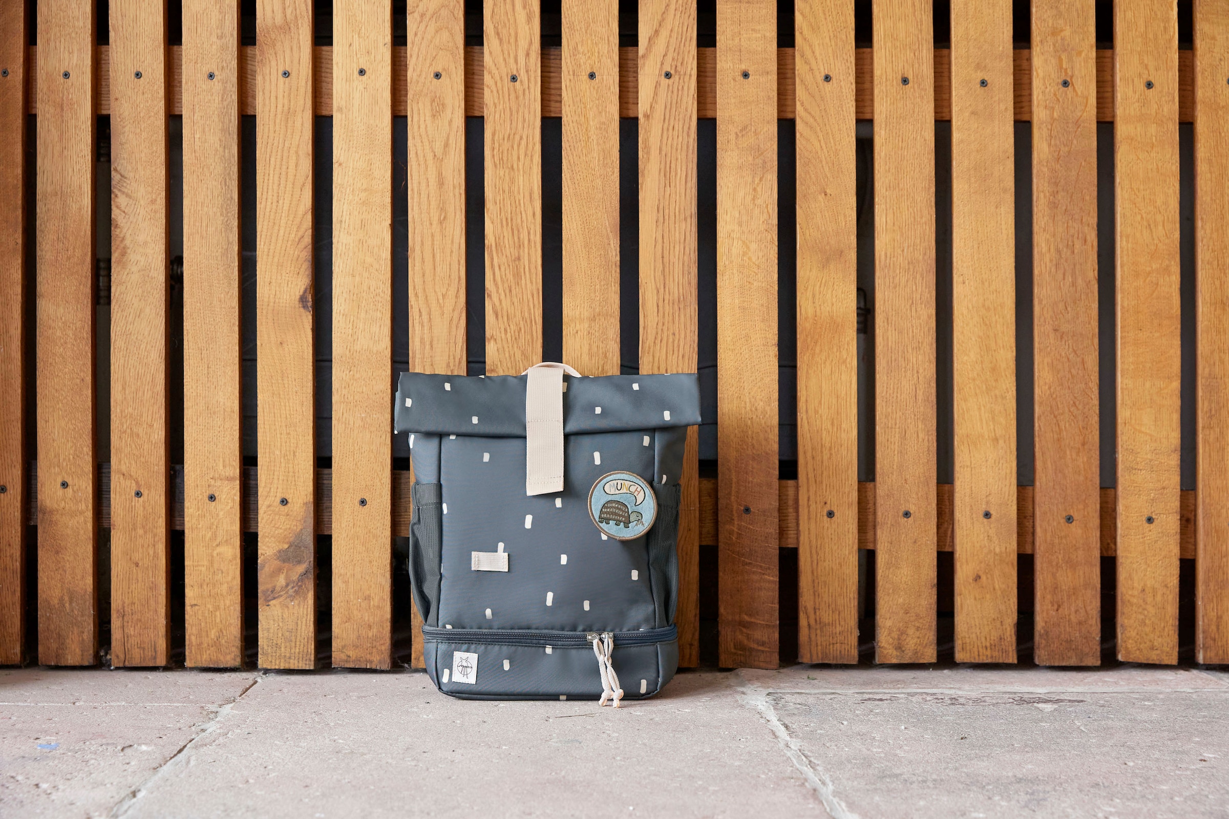 LÄSSIG Kinderrucksack »Happy Prints, Mini Rolltop, Midnight Blue«, Reflektoren