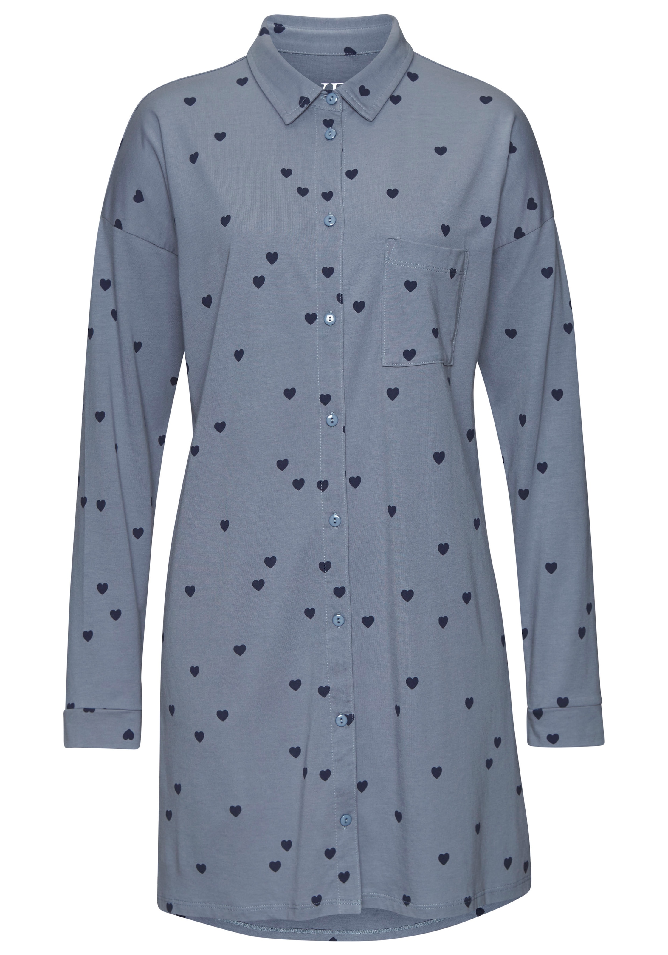 Vivance Dreams Nachthemd Brusttasche in Hemd-Stil