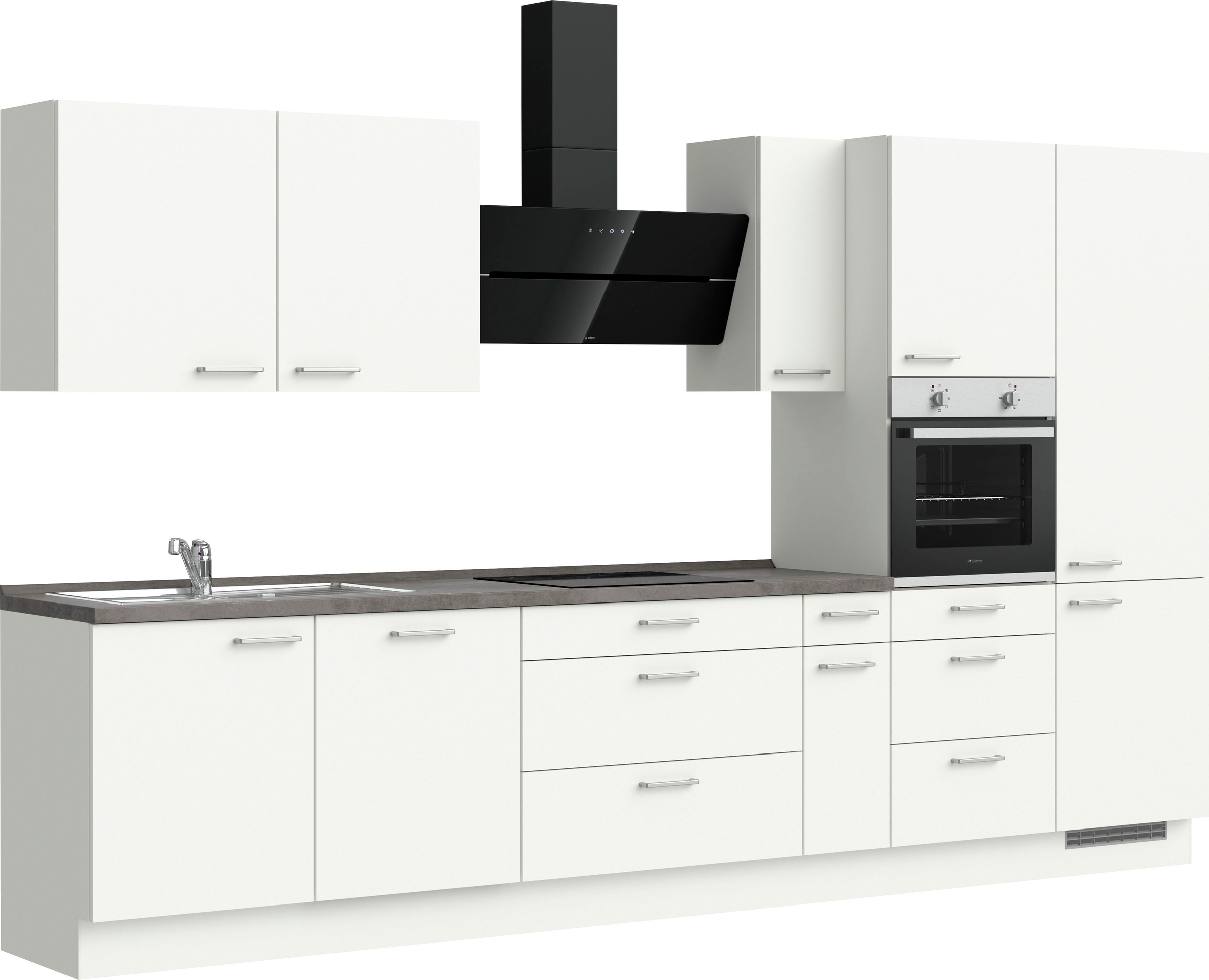 nobilia® Küchenzeile »"Touch II"«, vormontiert, Ausrichtung wählbar, Breite 360 cm, wahlw. mit E-Geräten