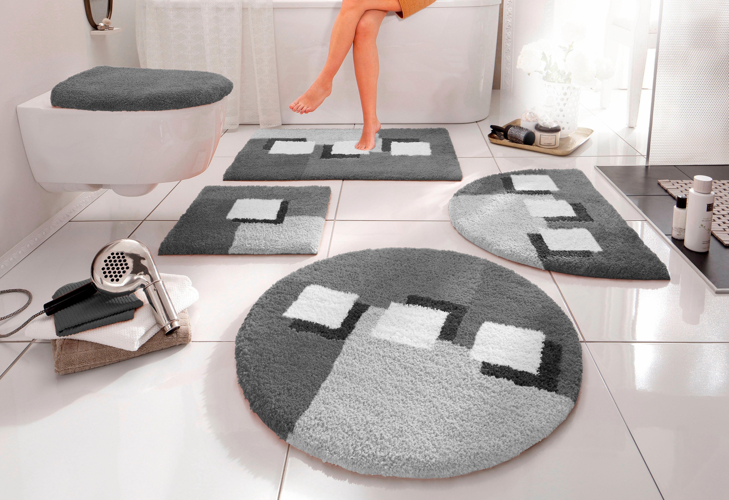my home Badematte »Ada, Badvorleger, Badezimmer Teppich« Höhe 21 mm rutschh günstig online kaufen