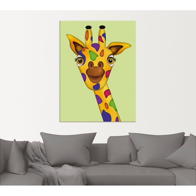 (1 »Giraffe«, als Wandbild oder online Poster kaufen Alubild, in Wandaufkleber Artland St.), Wildtiere, Leinwandbild, Größen versch.