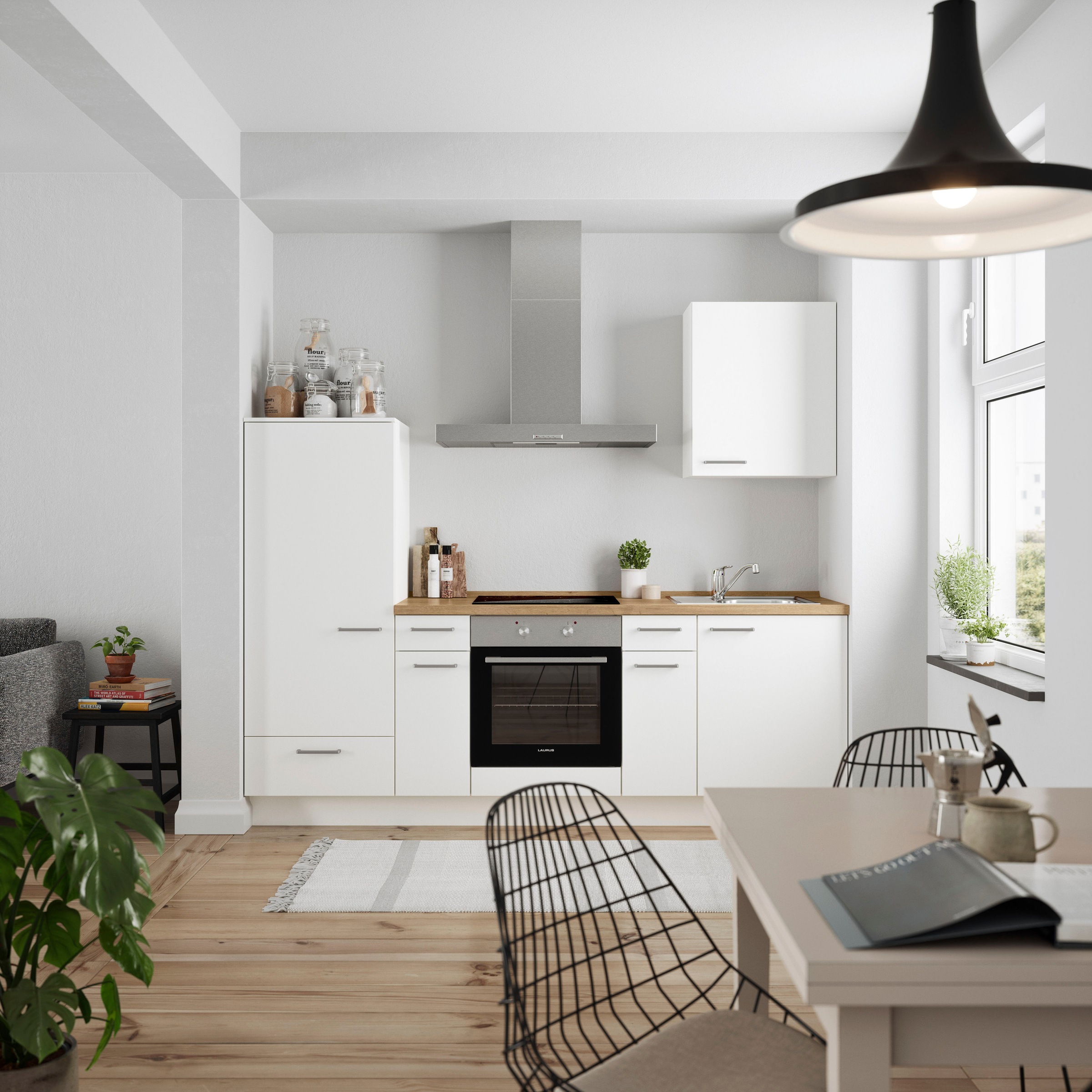 nobilia® Küchenzeile »"Touch I"« vormontiert, Ausrichtung wählbar, Breite 240 cm, wahlw. mit E-Geräten