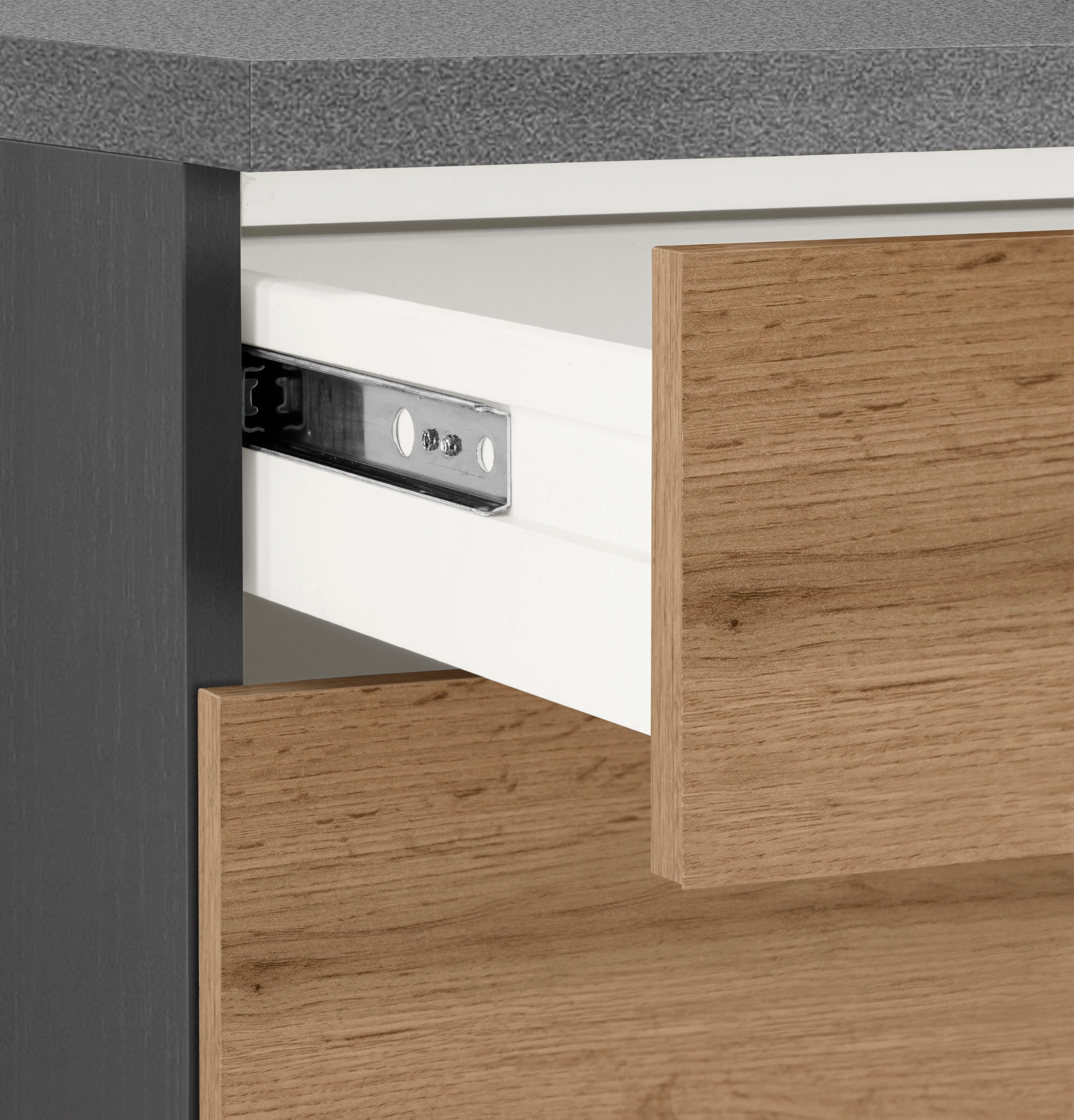KOCHSTATION Unterschrank »KS-Colmar«, 100 cm, mit Metallgriff, für viel Stauraum