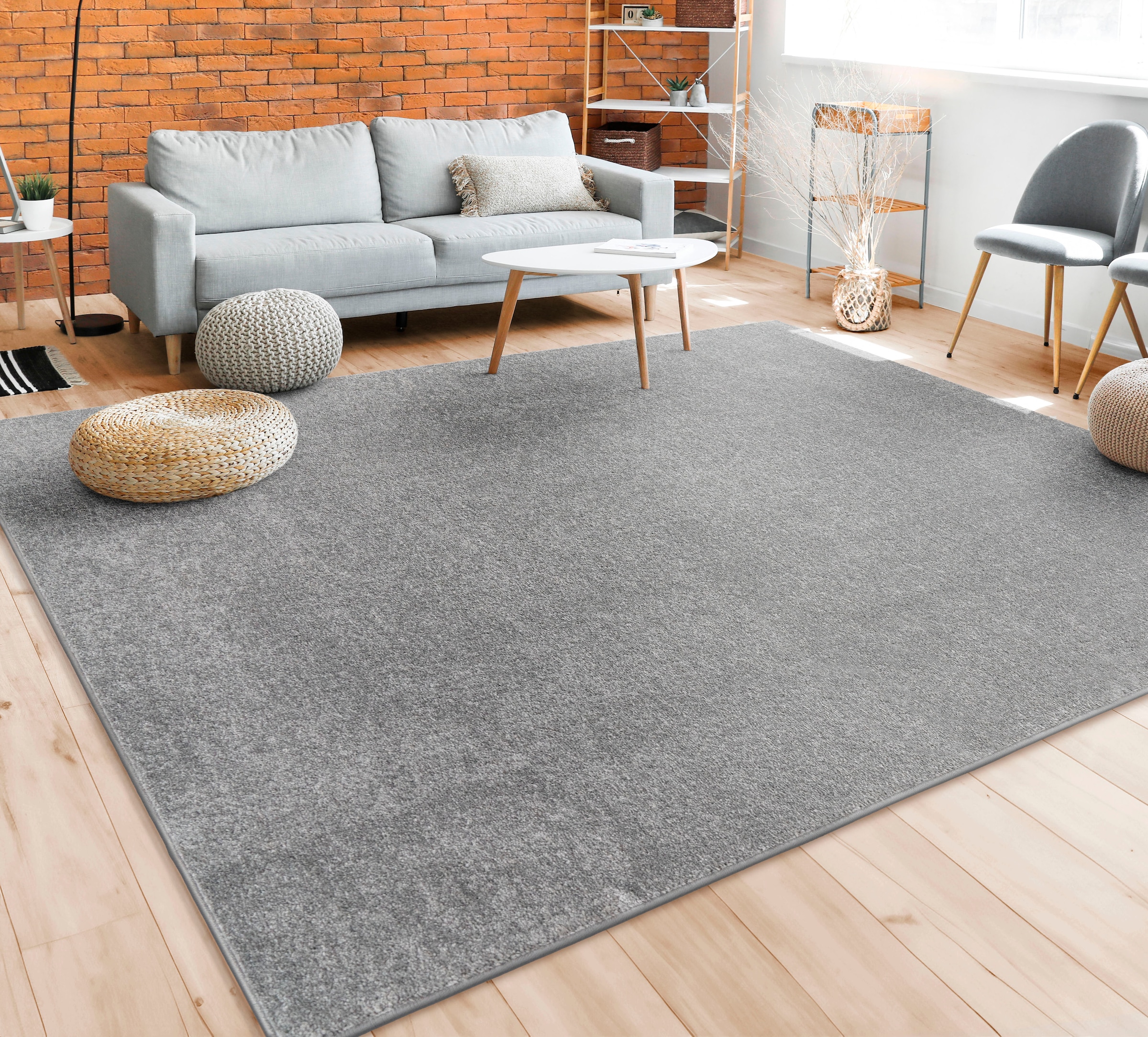 5. Bild von Paco Home Teppich »Porto 890«, rechteckig, Kurzflor, Uni-Farben, ideal im Wohnzimmer & Schlafzimmer