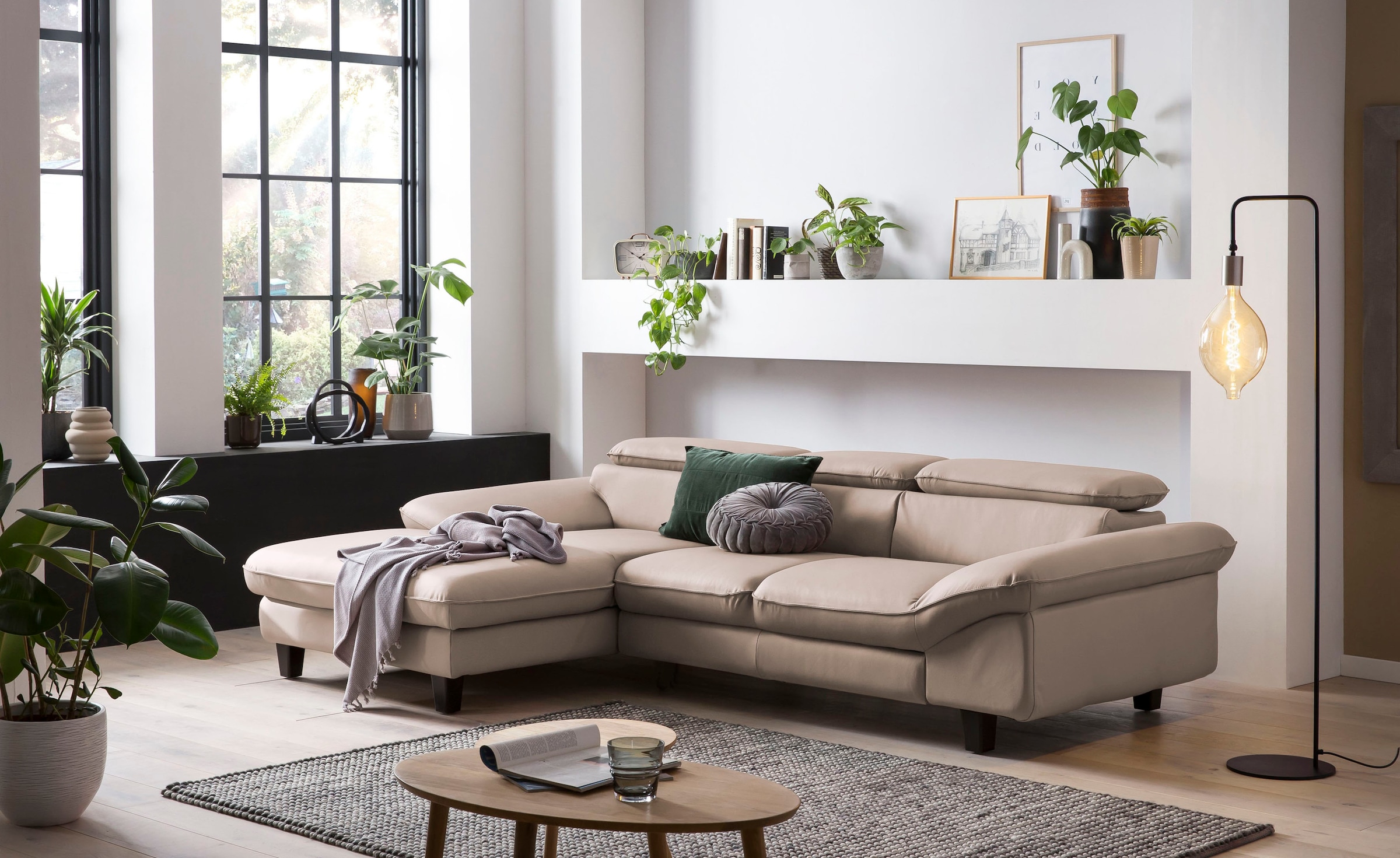 Home affaire Ecksofa "Pilot L-Form" mit Kopfteilverstellung, wahlweise mit günstig online kaufen