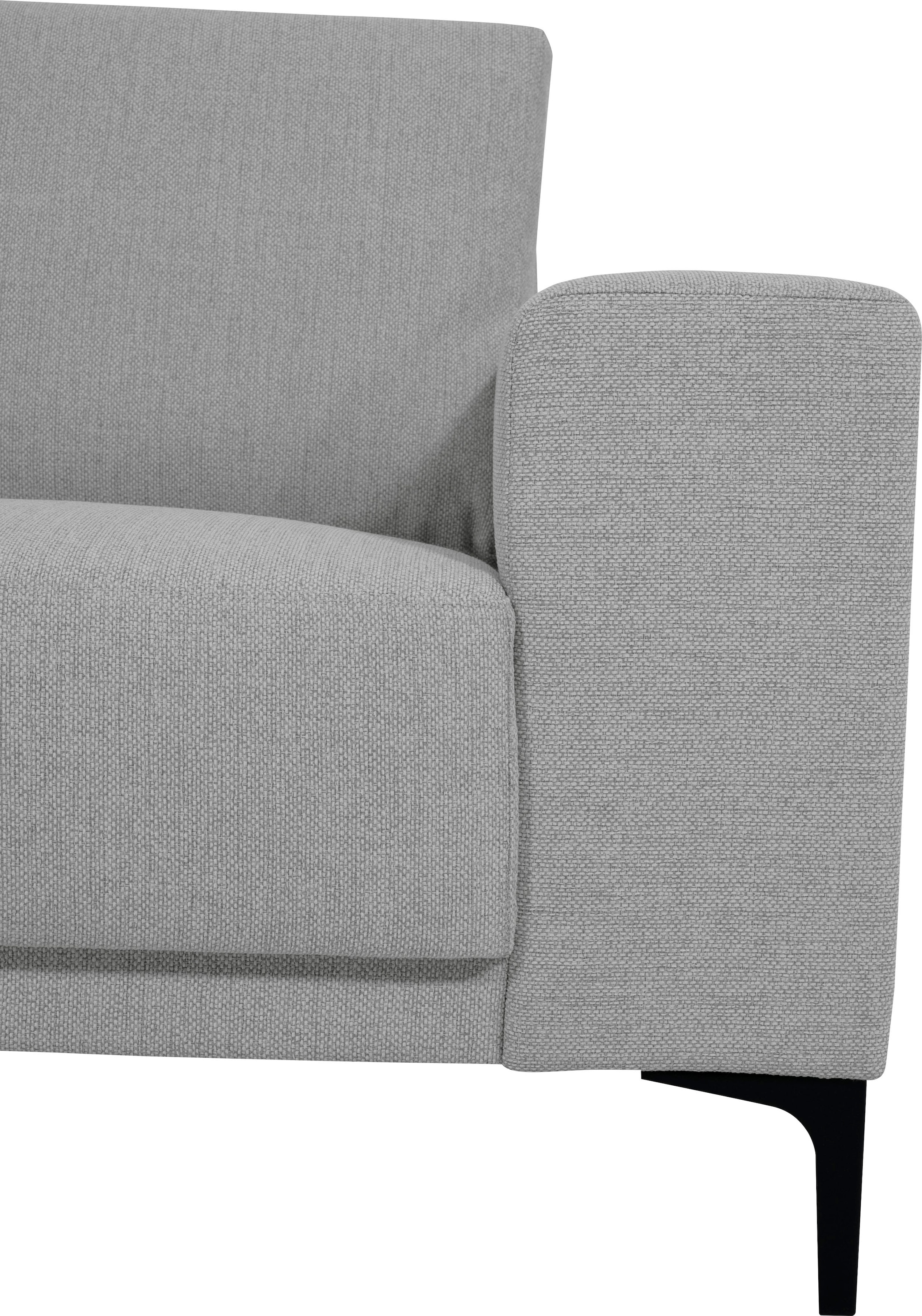Places of Style 2-Sitzer »Xander«, Breite 164 cm, Webstoff, Soft-Touch Chenille, schwarze Metallfüße