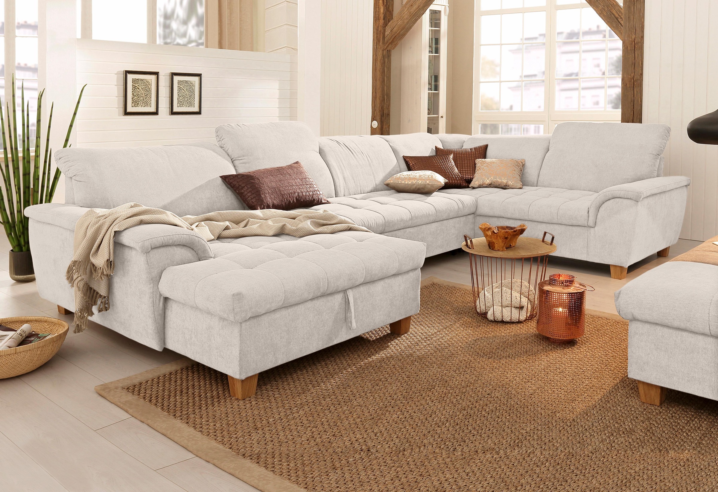 Home affaire Wohnlandschaft »Lyla U-Form« wahlweise mit Rückenfunktion und günstig online kaufen