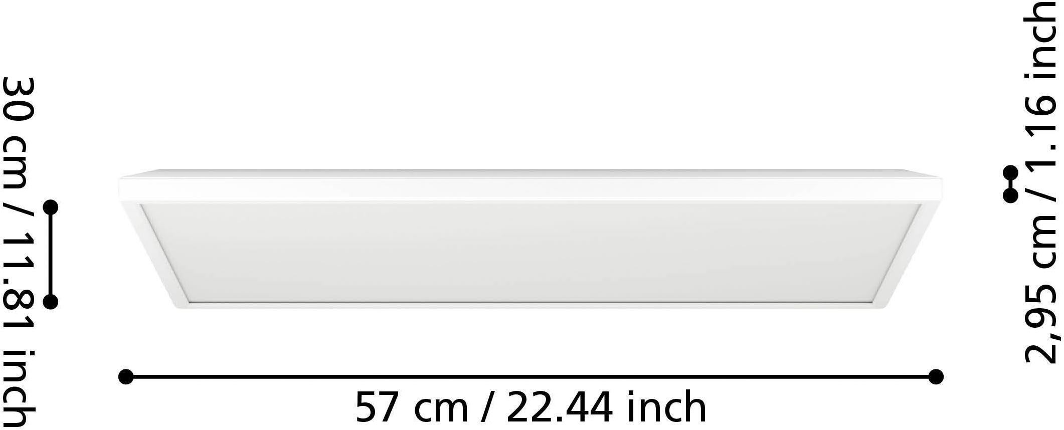 EGLO Deckenleuchte »Rovito-Z Deckenlampe, IP44, Badezimmerlampe aus Kunststoff, Lampe« LED-Modul 1 Stk. Kaltweiß | Neutralweiß | Warmweiß Wand-/Deckenleuchte - L57 x B30 x H3 cm - weiß - 17,2W inkl.