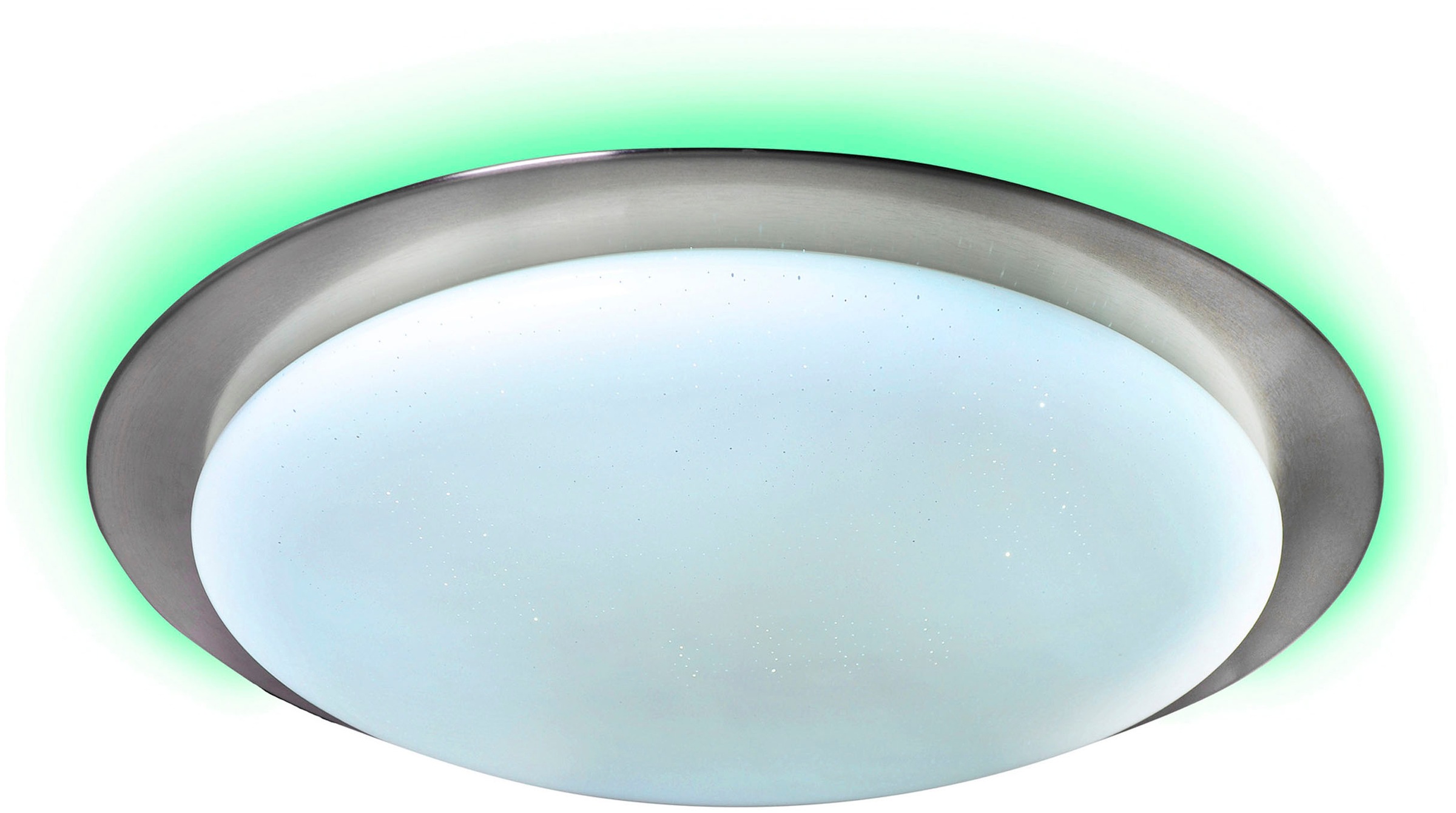 näve LED Deckenleuchte »Triest« LED-Modul 1 Stk. warmweiß - kaltweiß Schirm Kristalleffekt, Nachtlicht, CCT, RGB Rahmenbeleucht., dimmbar