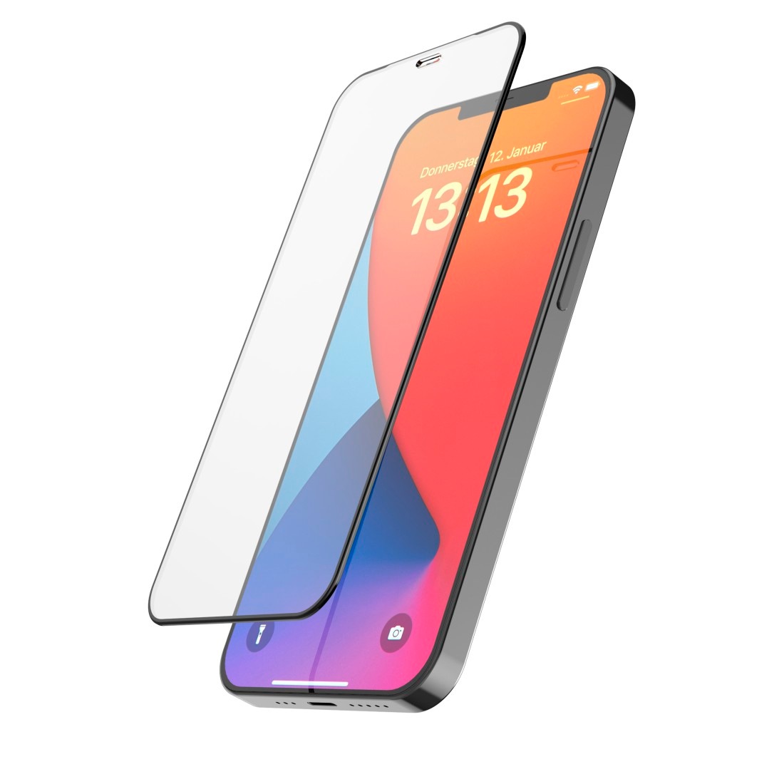 Hama Displayschutzglas »Displayschutzglas für iPhone 12/12 Pro (Panzerglas, D3O, Montagehilfe)«, für iPhone 12/12 Pro