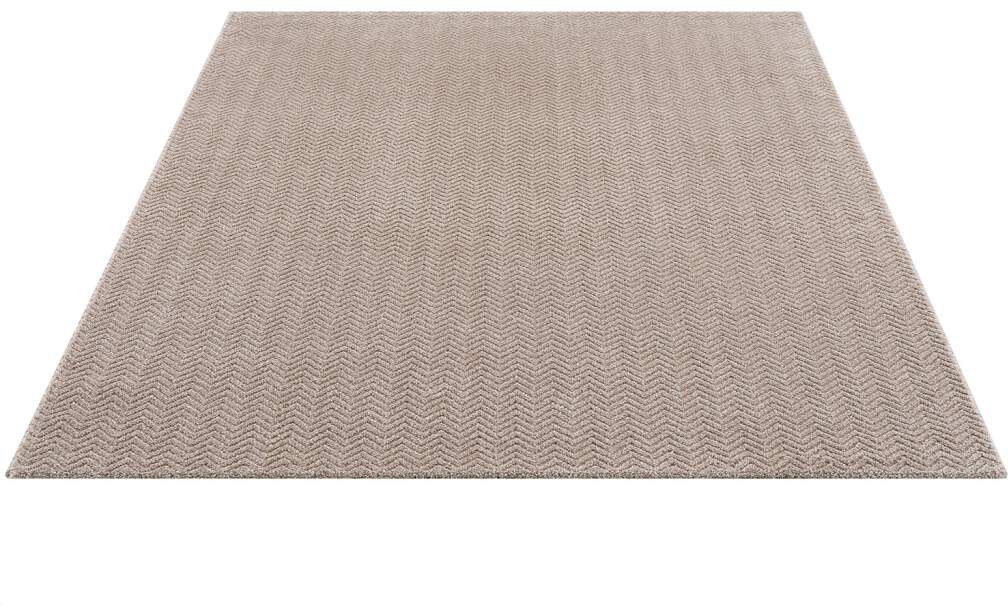 Carpet City Teppich »Friseé-Teppich FANCY805«, rechteckig, 12 mm Höhe, Läufer, Kurzflor, Einfarbig, 3D-Optik, Zickzack Look, Wohnzimmer