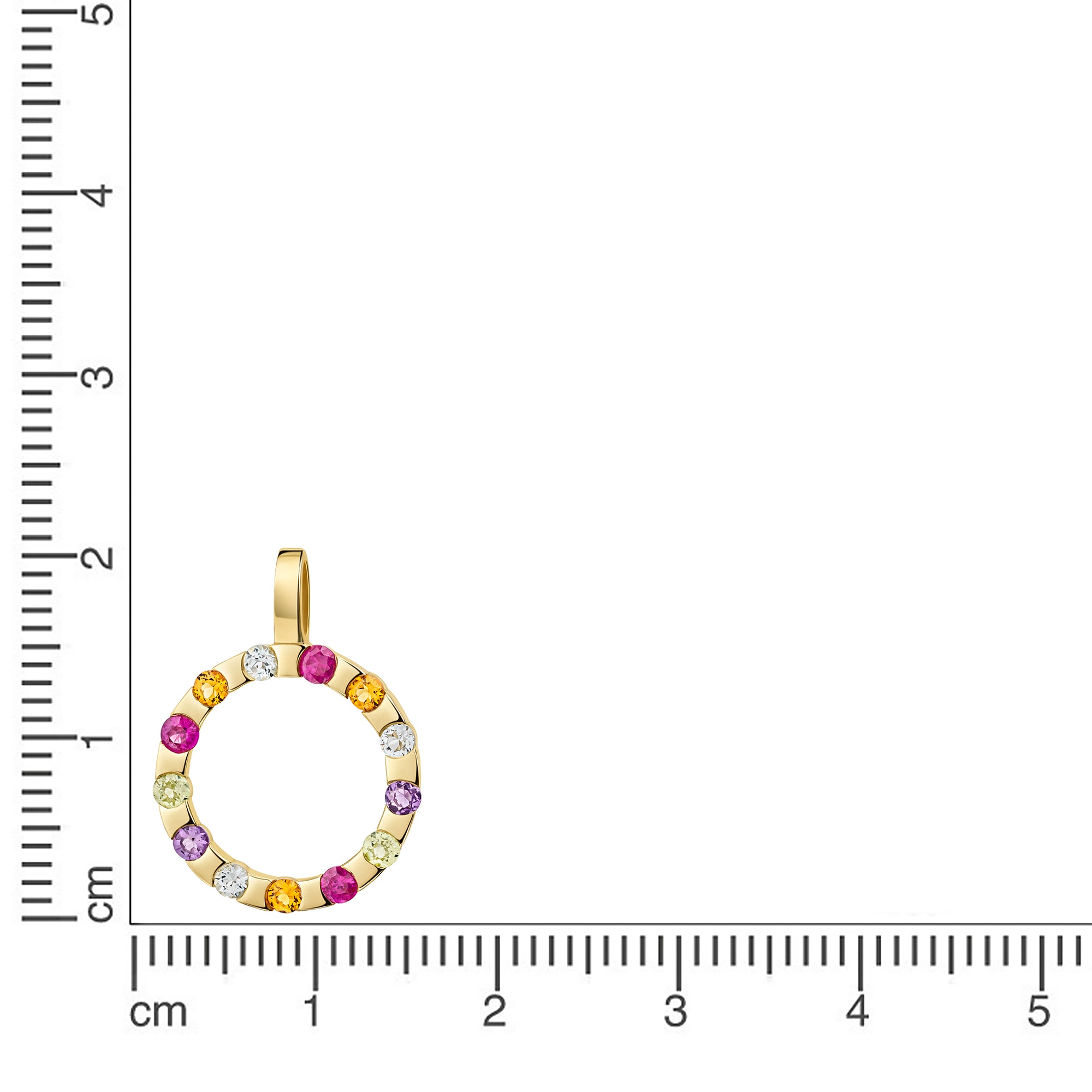 Firetti Kettenanhänger »Schmuck Geschenk Gold 333 Halsschmuck Anhänger Kreis rund«  mit Edelsteinen
