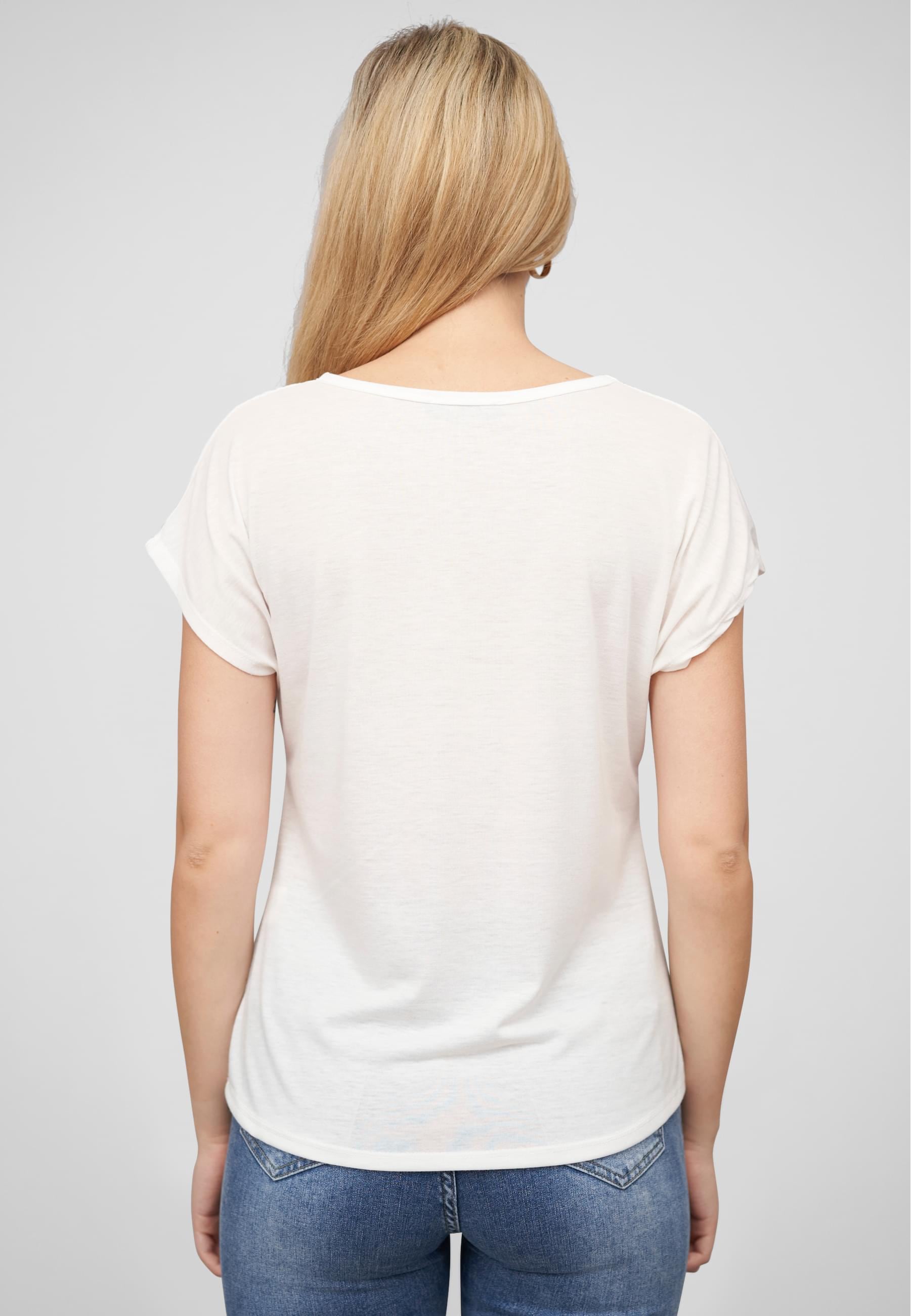 CLOUD 5IVE T-Shirt »CLOUD 5IVE Viskose T-Shirt mit Traumfänger-Blumen Print« 1 Stk.