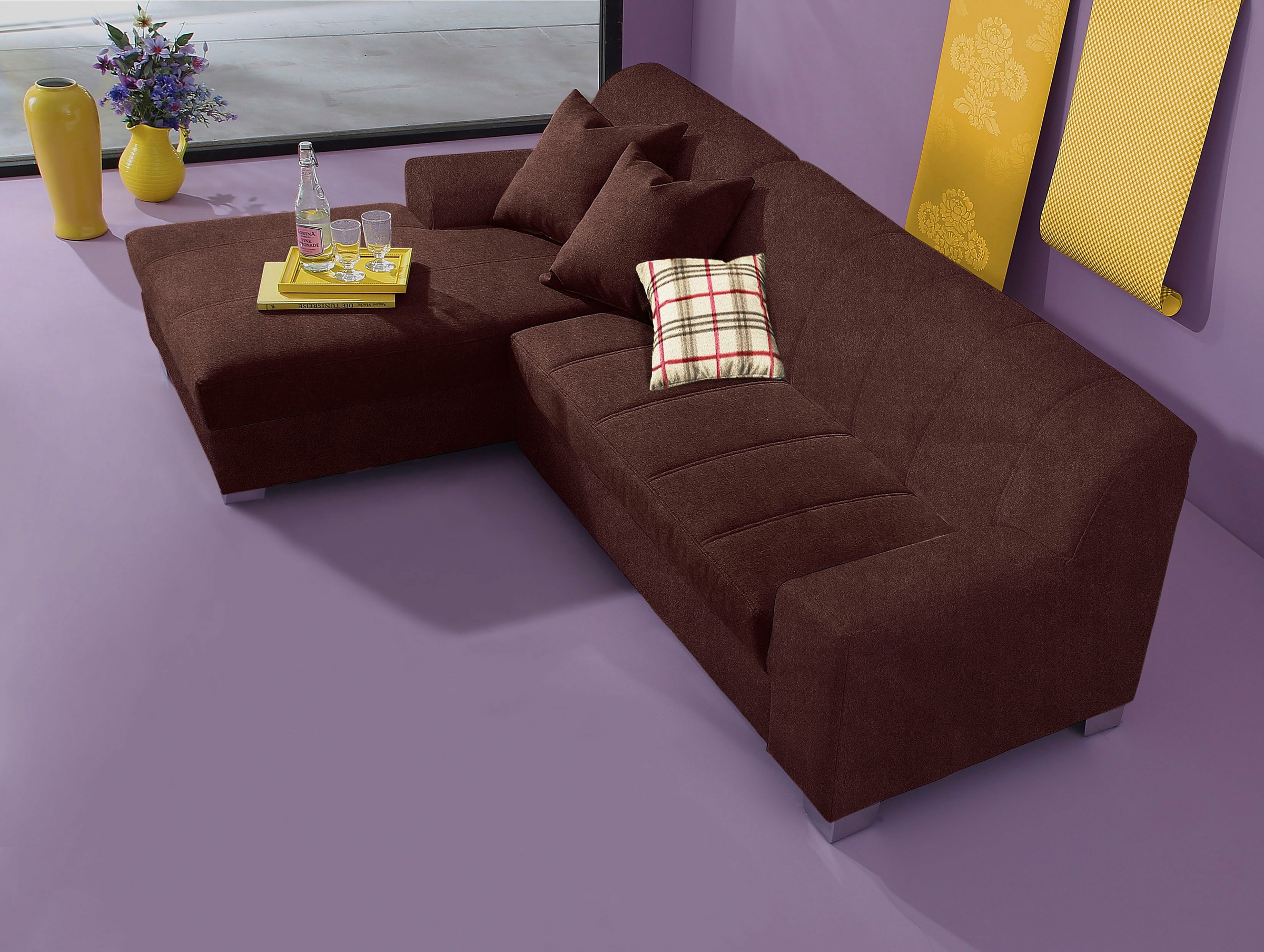 Home affaire Ecksofa »Anzio, elegant und gemütlich, Breite 239cm, L-Form« w günstig online kaufen