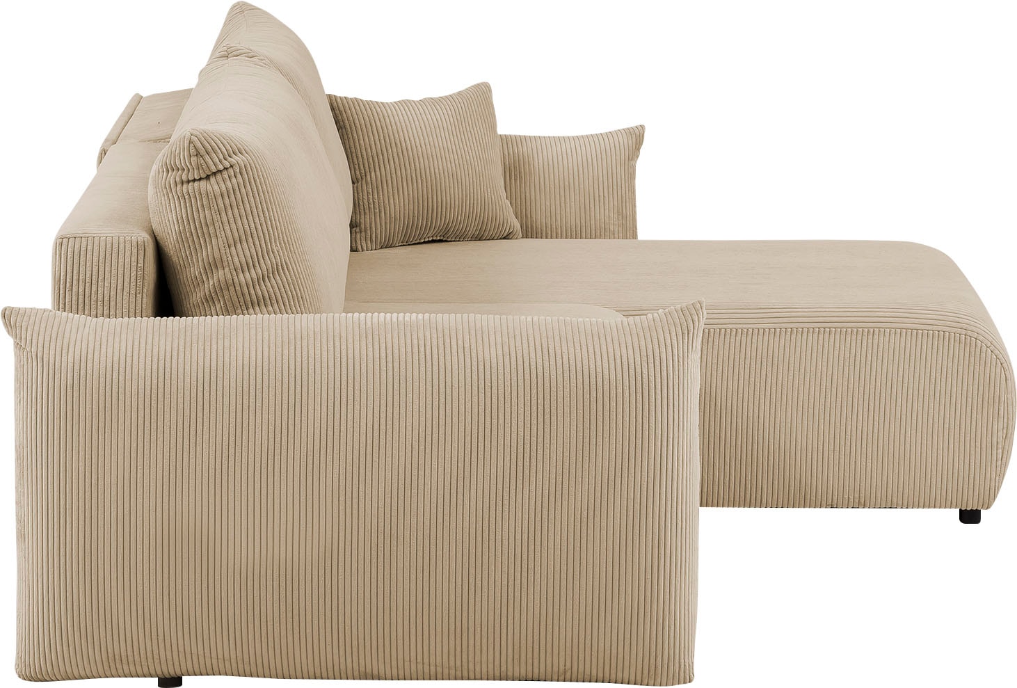 INOSIGN Ecksofa »MAVAS Schlafsofa mit Bettkasten, L-Form,«, ca.257/127cm (Liegefläche 212/145 cm), Cord, Chenille, Struktur