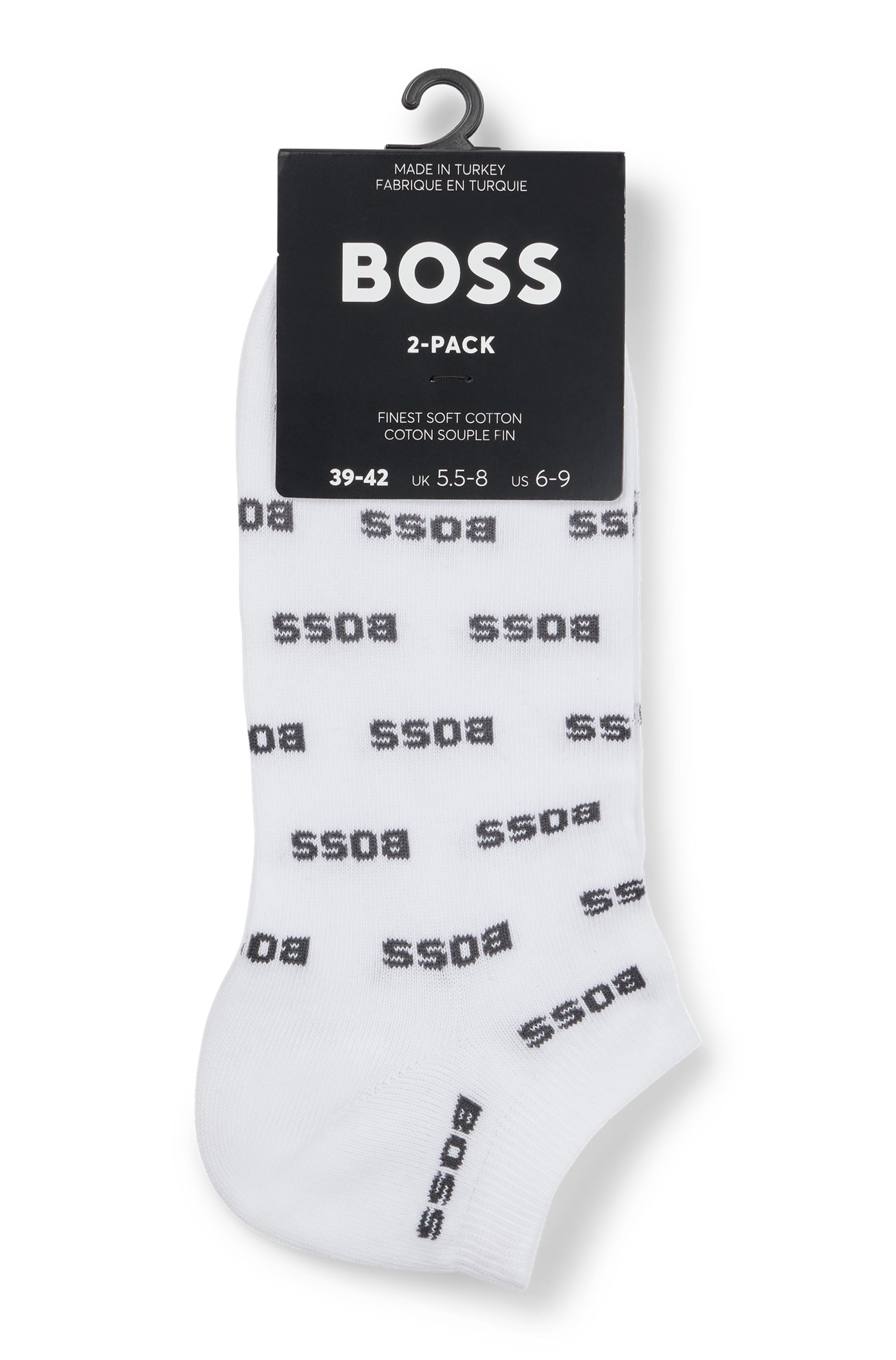 BOSS Freizeitsocken »2P AS Allover CC«, (Packung, 2er), mit Logostickereien