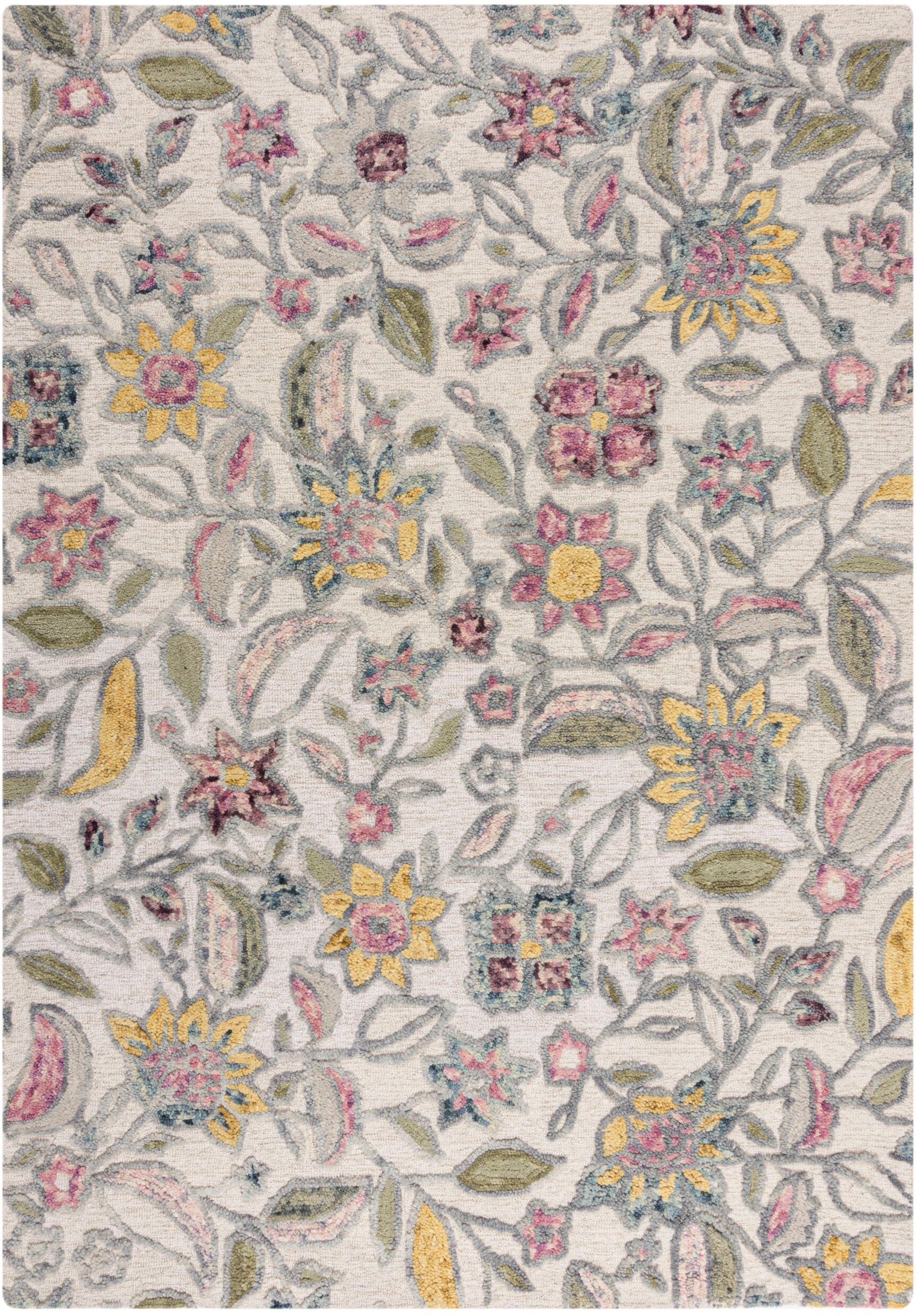 FLAIR RUGS Wollteppich »Tania Floral«, rechteckig, 19 mm Höhe, mit verspiel günstig online kaufen