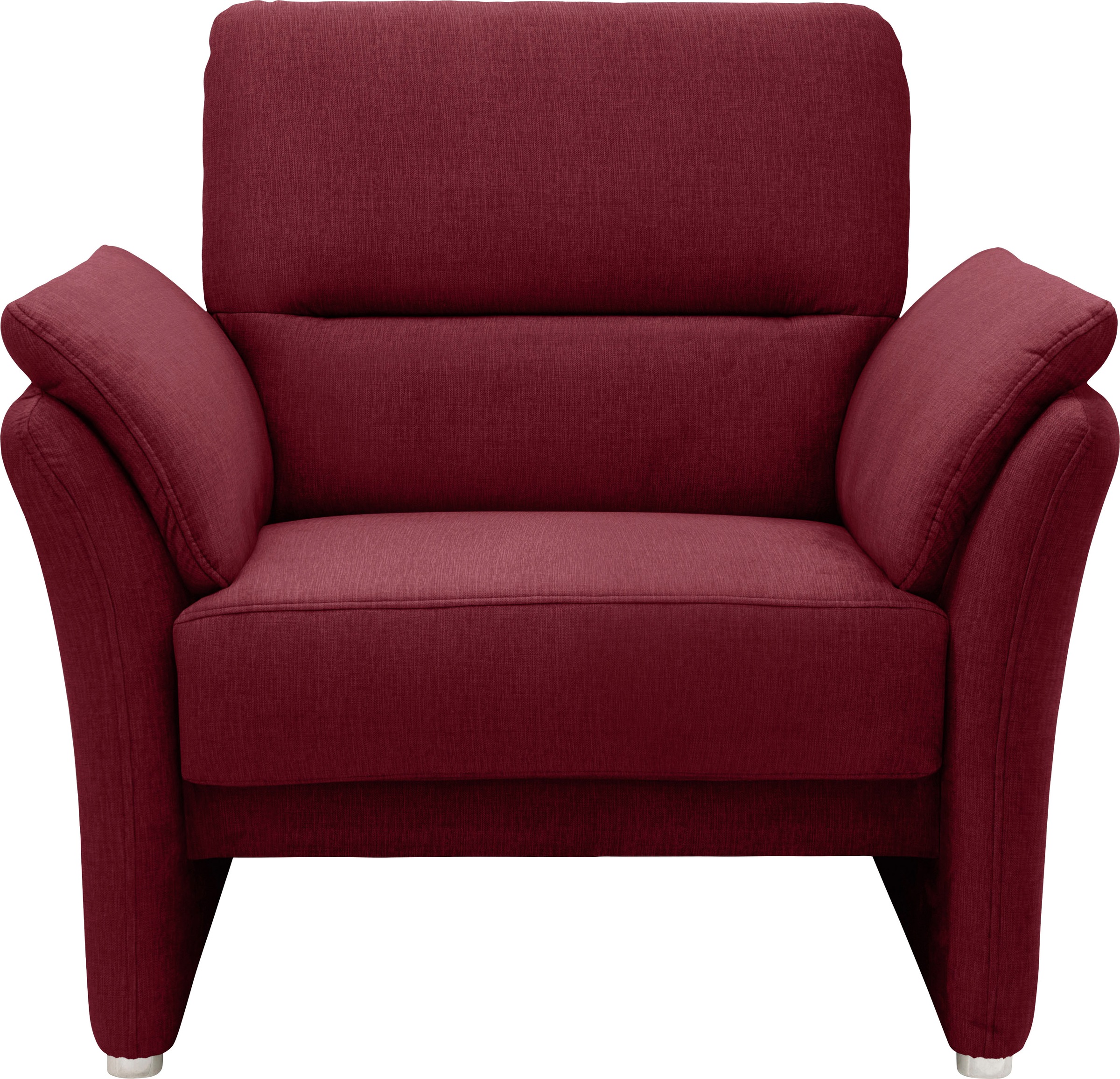 DOMO collection Sessel »Pina elegant und zeitloser Clubsessel, bequemer Cocktailsessel«, Hoher Sitzkomfort, Luxus-Microfaser weich, dunkelrot