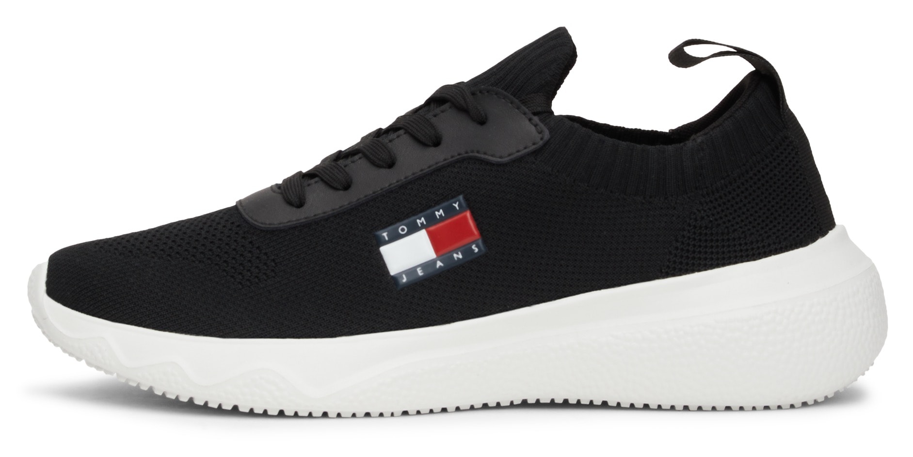 Tommy Jeans Slip-On Sneaker »TJW KNIT RUNNER«, Freizeitschuh, Halbschuh, Schlupfschuh mit seitlicher Logoflagge