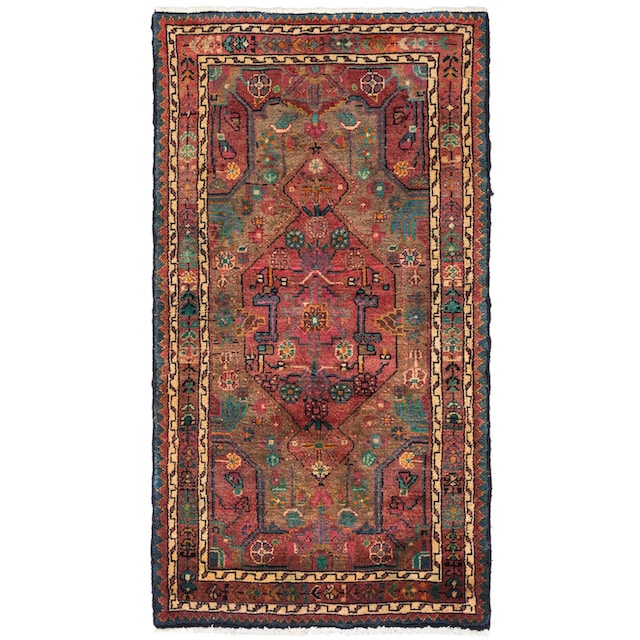 morgenland Wollteppich »Hosseinabad Medaillon Rosso 132 x 77 cm«, rechteckig,  Handgeknüpft bequem und schnell bestellen