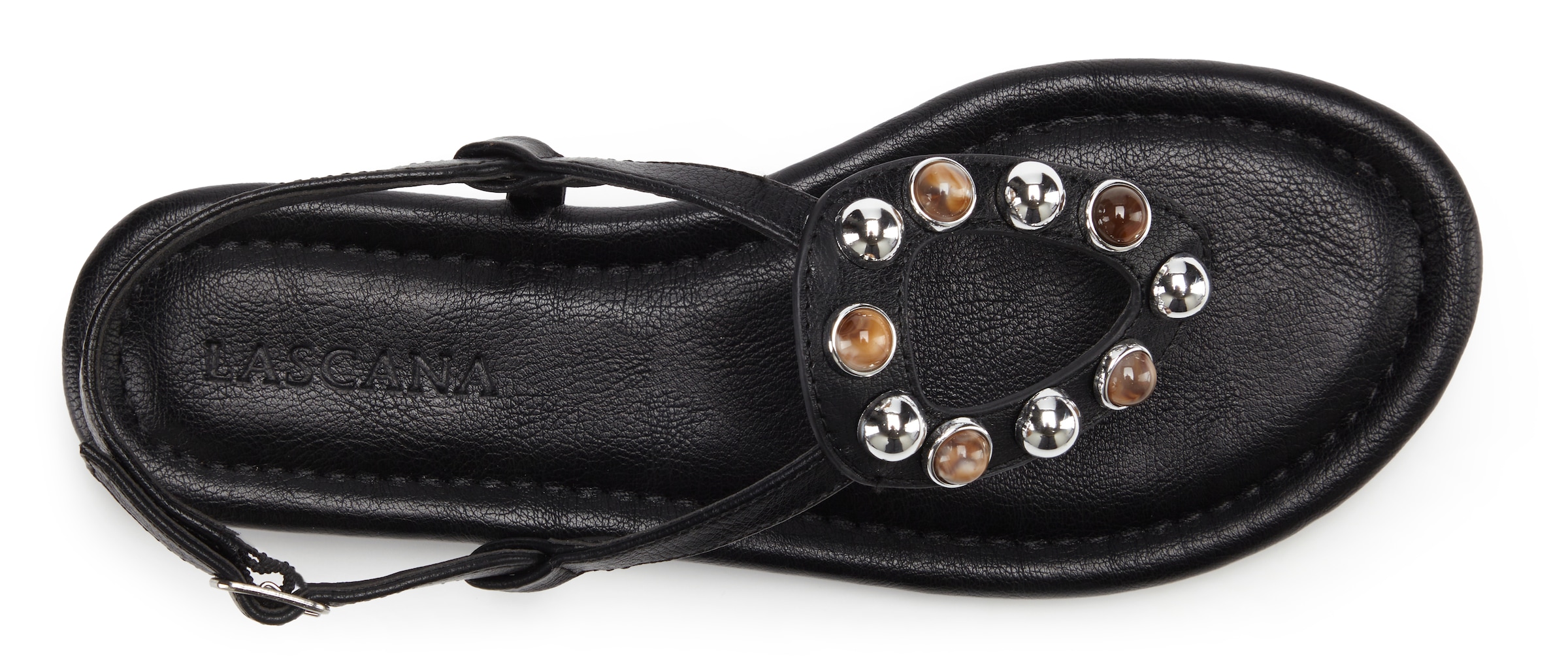 LASCANA Sandale »Zehentrenner, Sandalette, Sommerschuh, offener Schuh«  NEU mit modischen Schmuckelementen VEGAN