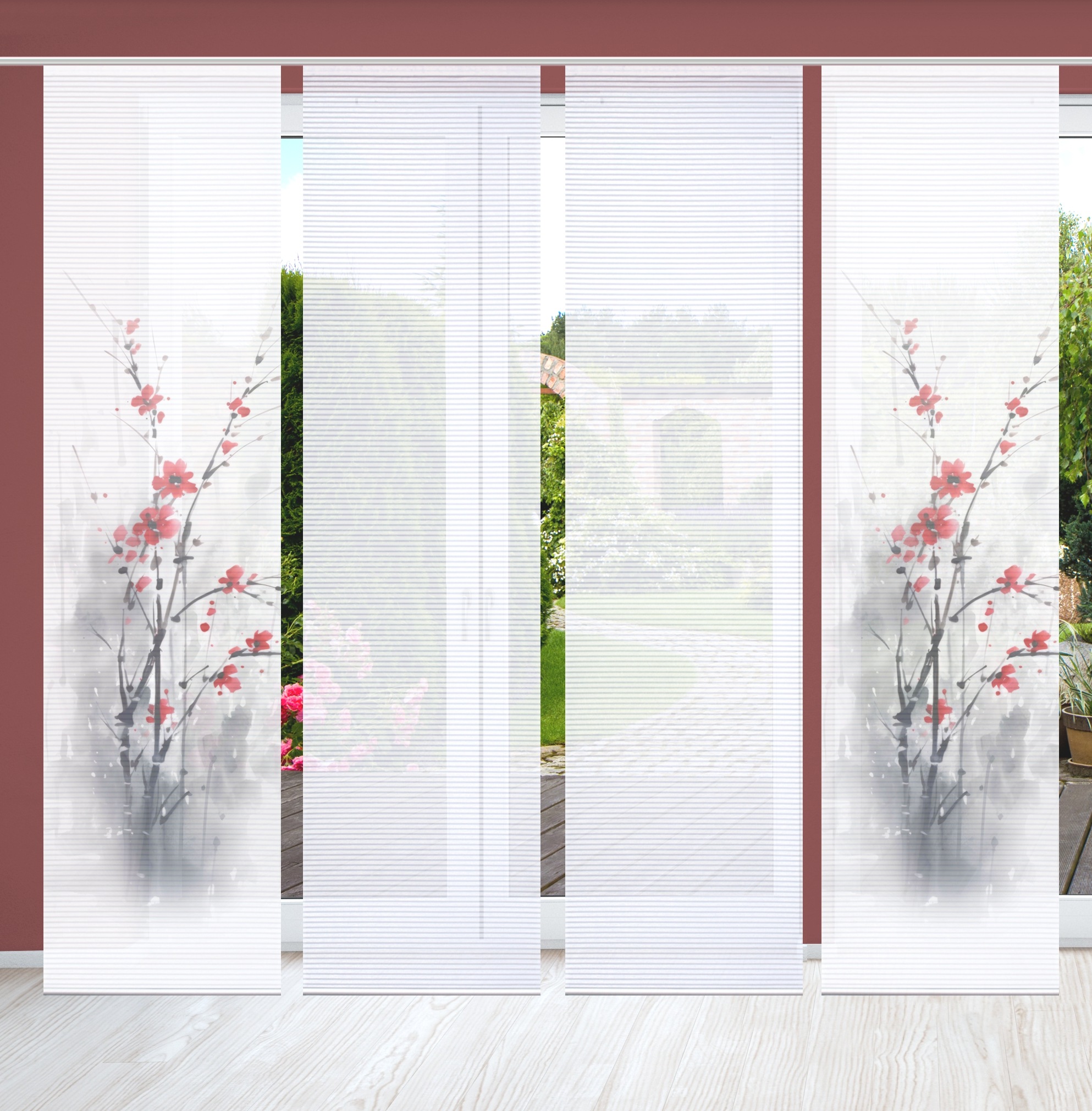 HOME in green Schiebegardine »BELMIRA« Paneelwagen 4 Stk. tlg. SET DIGITALD günstig online kaufen