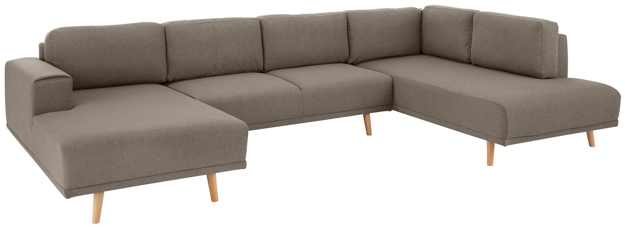Home affaire Wohnlandschaft »Lasse U-Form« im scandinavischem Stil mit Holz günstig online kaufen