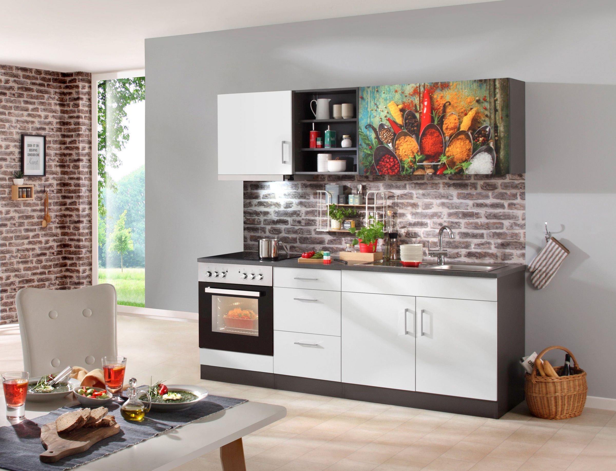 KOCHSTATION Küchenzeile »KS-Paris – Küchen mit einzigartigen Fotomotiven au günstig online kaufen