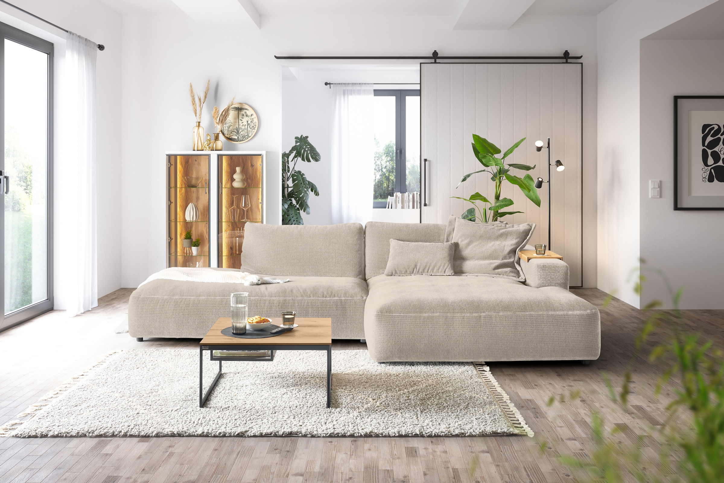 Musterring Ecksofa »Lucia«, verschiedene Farben, großer Longchair mit Armlehne, B330 x T190 cm