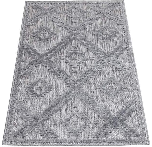 Carpet City Teppich »In-& Outdoorteppich Santorini 454, 3D-Effekt, Raute-Optik«, rechteckig, 5 mm Höhe, Wetterfest & UV-beständig für Terrasse, Balkon, Küche, Flur
