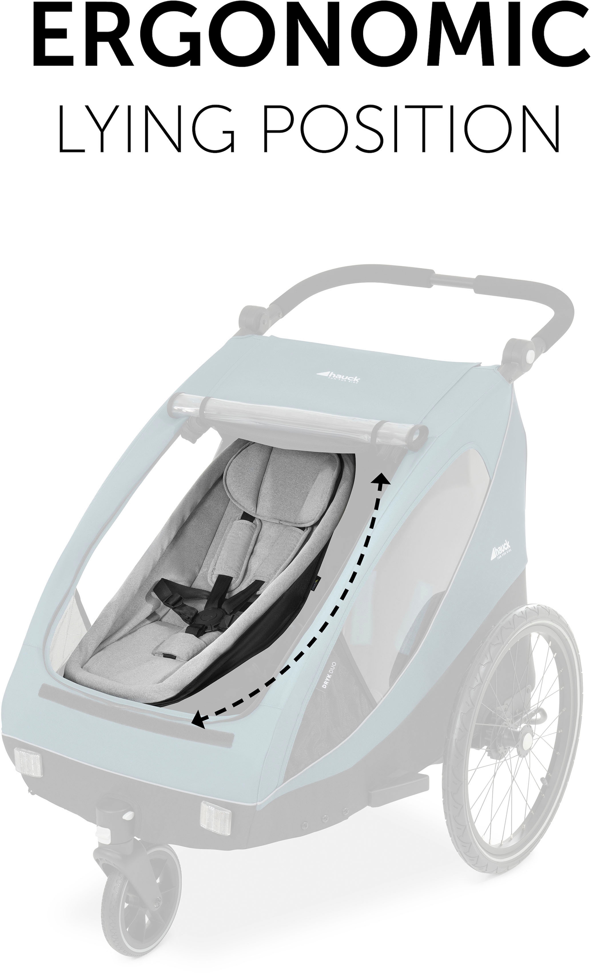 Hauck Fahrradkinderanhänger »Neugeboreneneinsatz Baby Lounger«, mit Beindecke und Kopfpolster, für Dryk Duo Fahrradanhänger