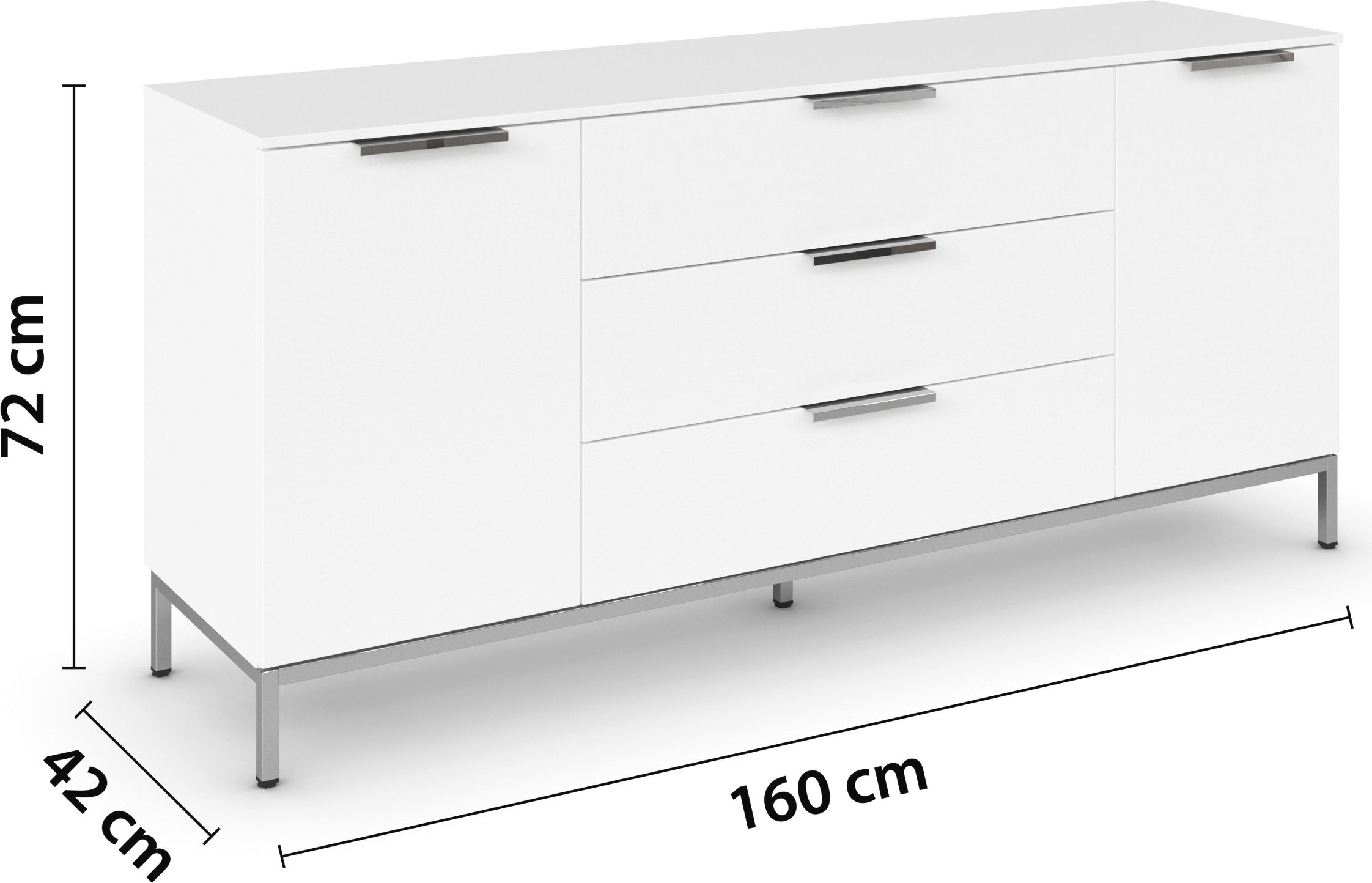 rauch Kombikommode »Kommode Türkommode Sideboard Kombikommode FLIPP«, (Breite 160 cm mit 2 Einlegeböden), 2-türig mit 3 Schubladen und Soft-Close-Funktion