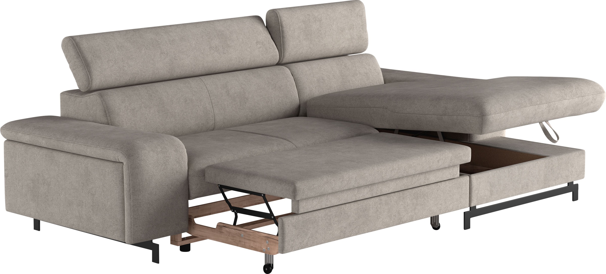 COTTA Ecksofa »Emma L-Form«, mit Kopfteilverstellung, wahlweise mit Bettfunktion & Bettkasten