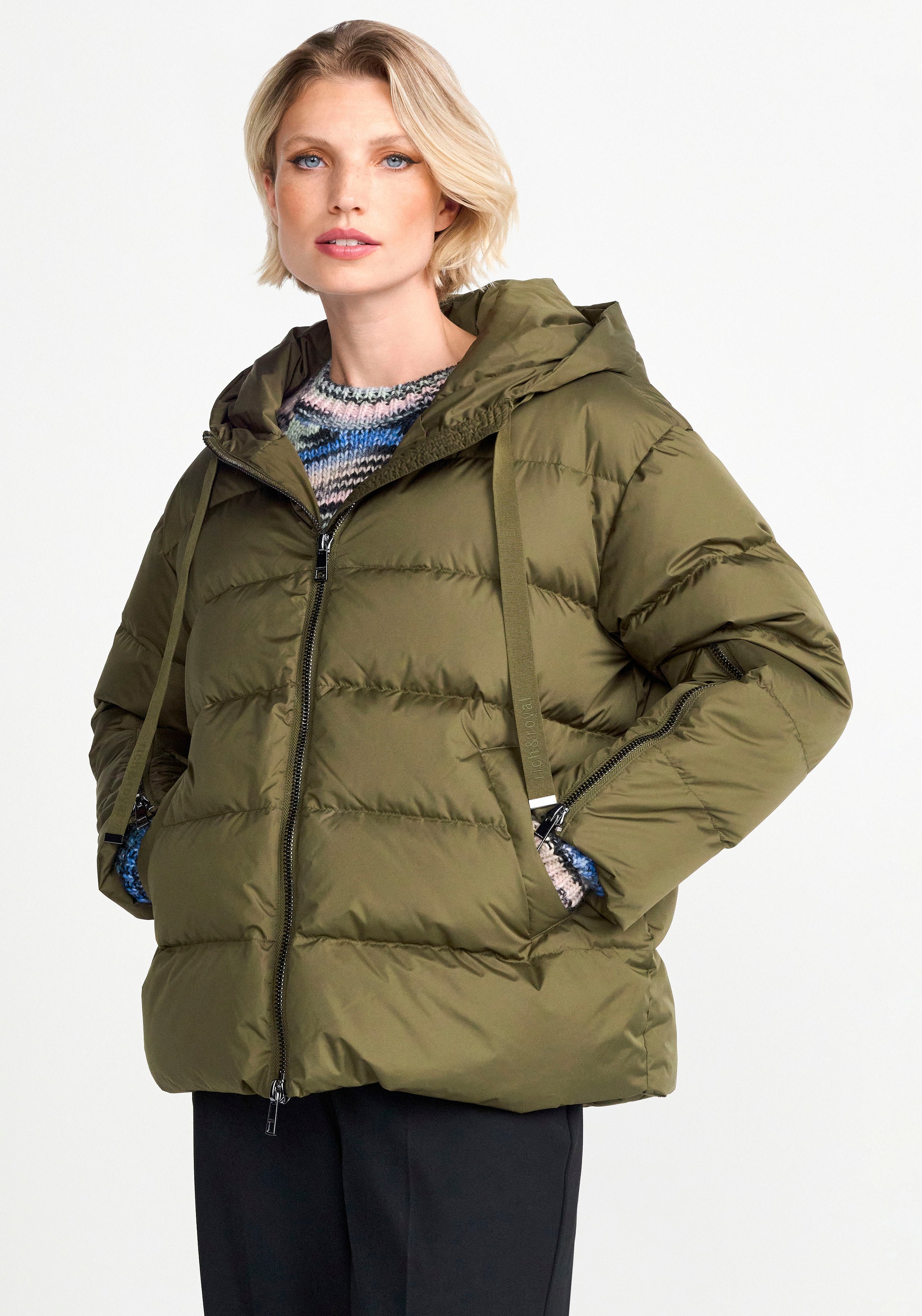 RICHROYAL Steppjacke mit Kapuze olive 42 42 Jacke von Rich & Royal