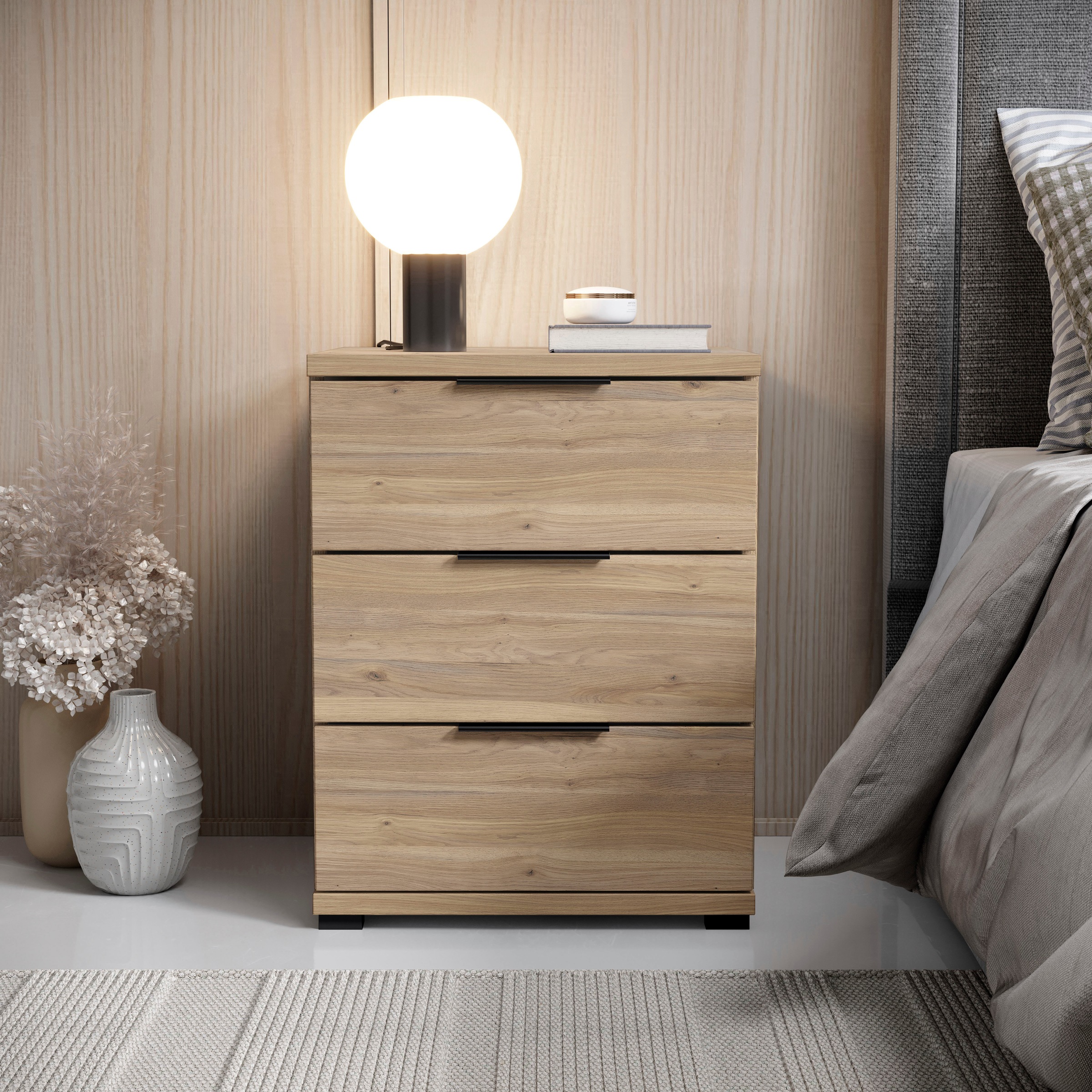 Schlafkontor Nachtkommode »Smilla Nachttisch, Nachtkonsole mit Schubkästen« günstig online kaufen