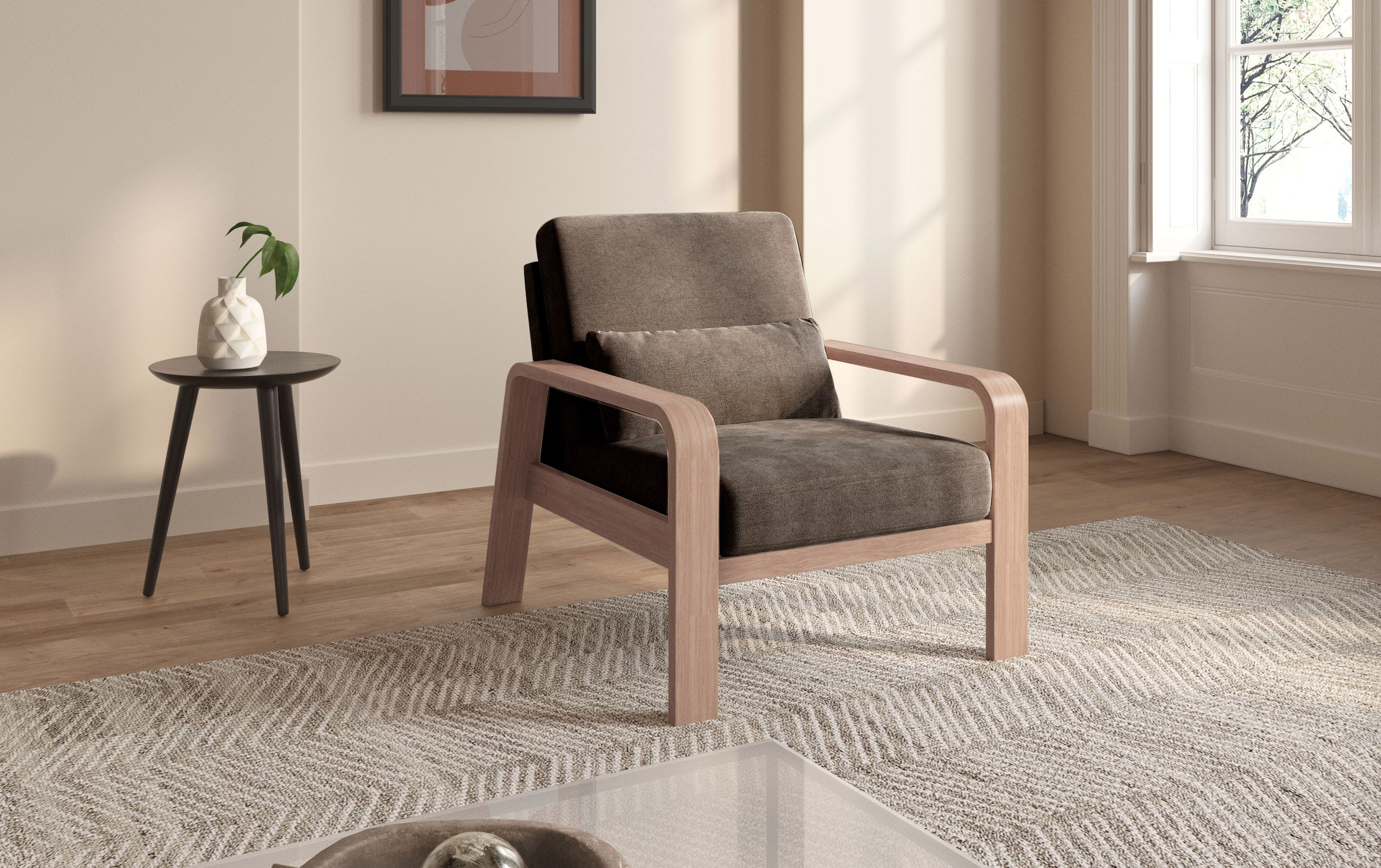 sit&more Sessel »Kolding«, Armlehnen aus Buchenholz in natur, verschiedene Bezüge und Farben