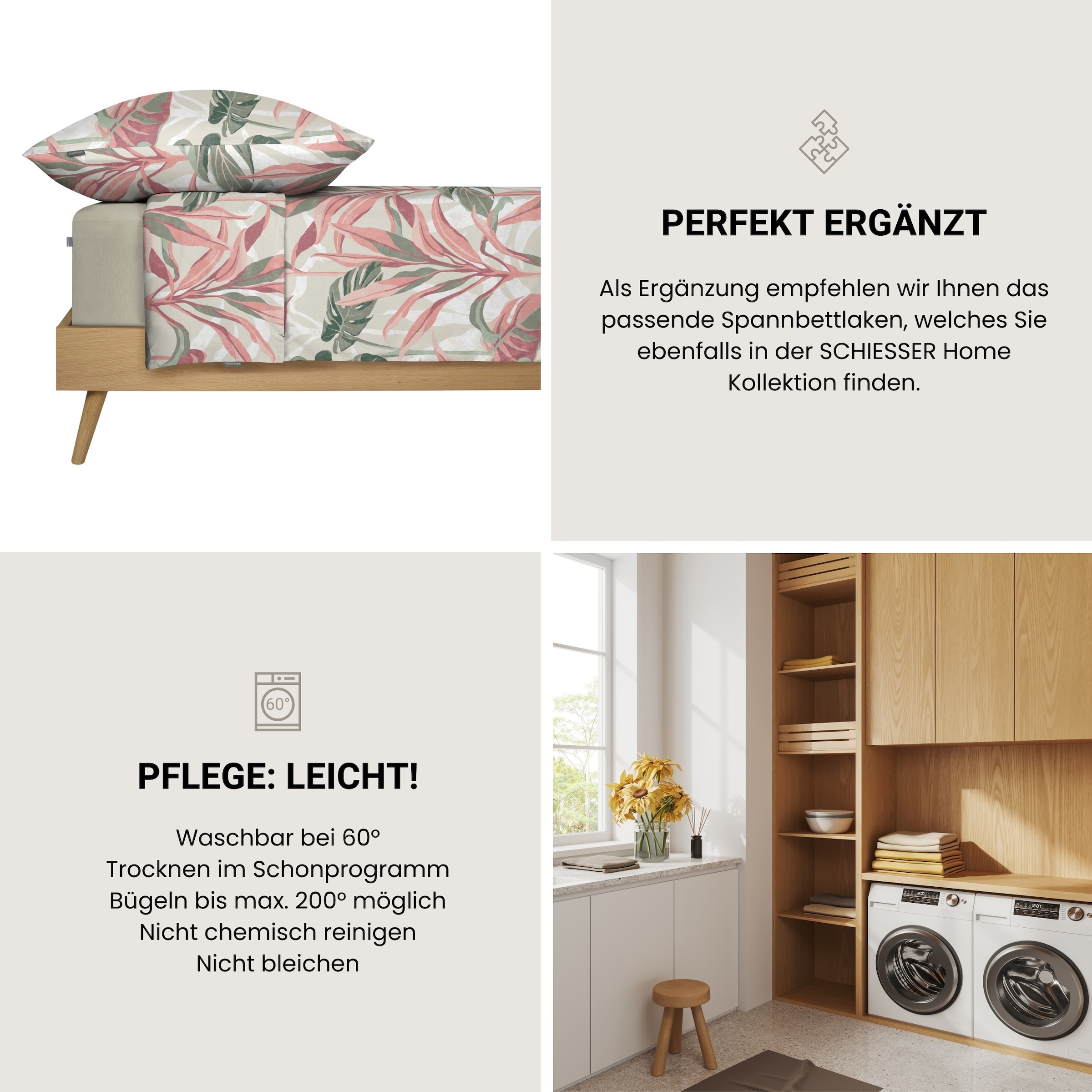 Schiesser Bettwäsche »Camilla aus weicher Baumwolle mit floralem Muster« 2 MADE IN GREEN by OEKO-TEX®
