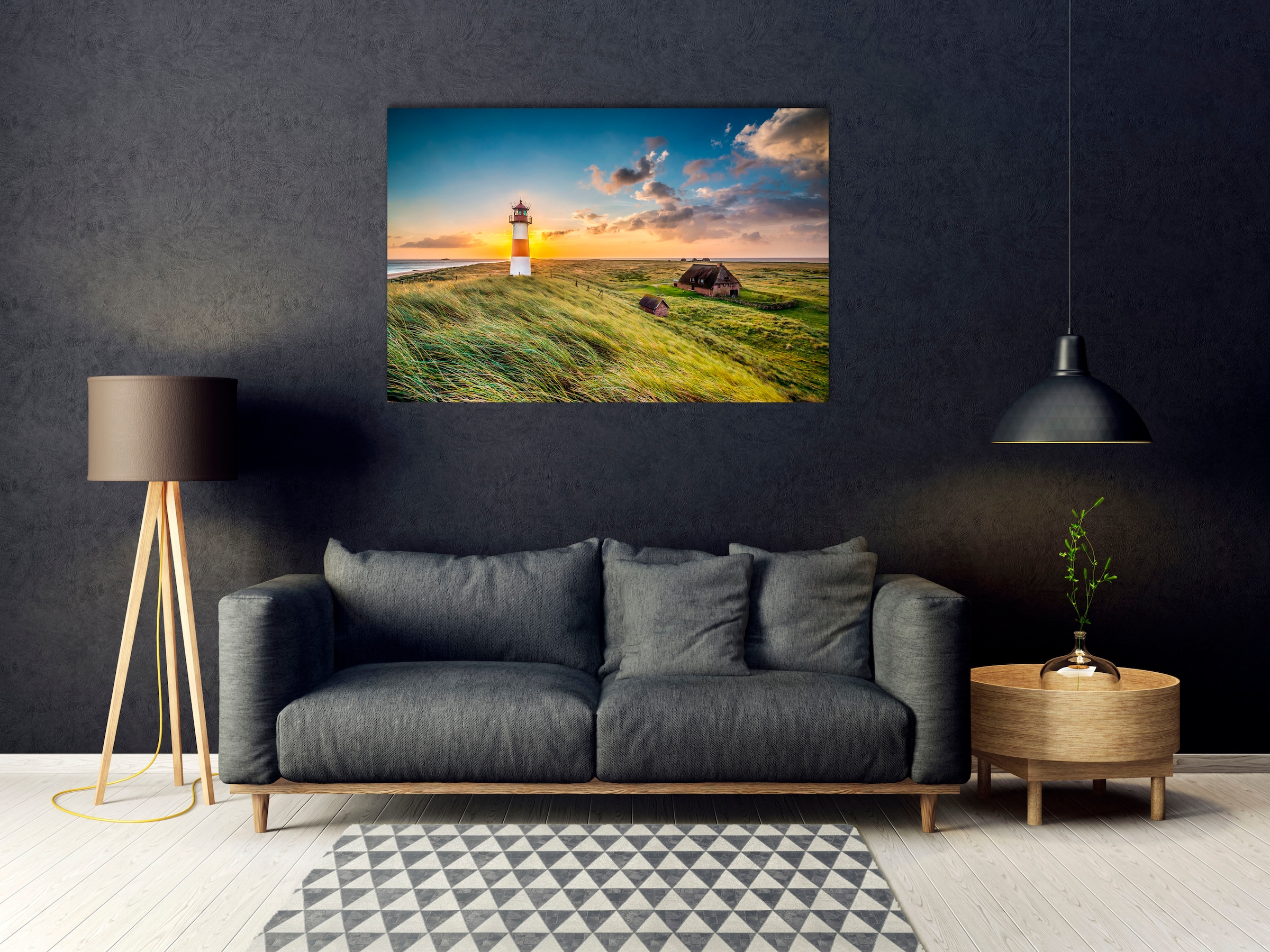 queence Acrylglasbild »Edgar« Himmel   Landschaft   Leuchtturm   Spa   Spa günstig online kaufen
