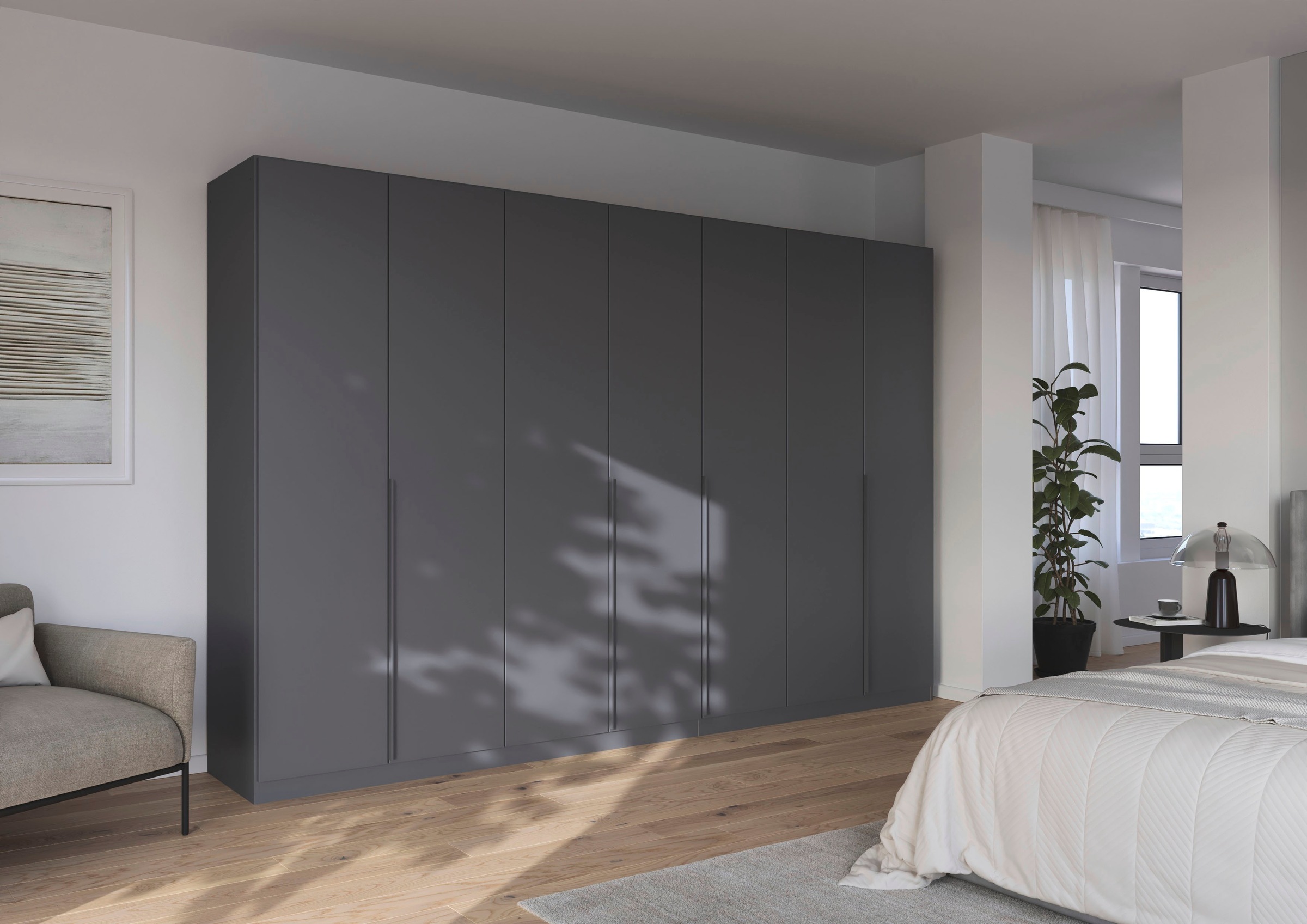 rauch Drehtürenschrank »Kleiderschrank Schrank Garderobe AGORDO TOPSELLER Schlafzimmer«, (in zwei Griff-Farben mit Dekor- oder Hochglanzfront), durchdachte Innenausstattung, in 6 Breiten und 2 Höhen MADE IN GERMANY