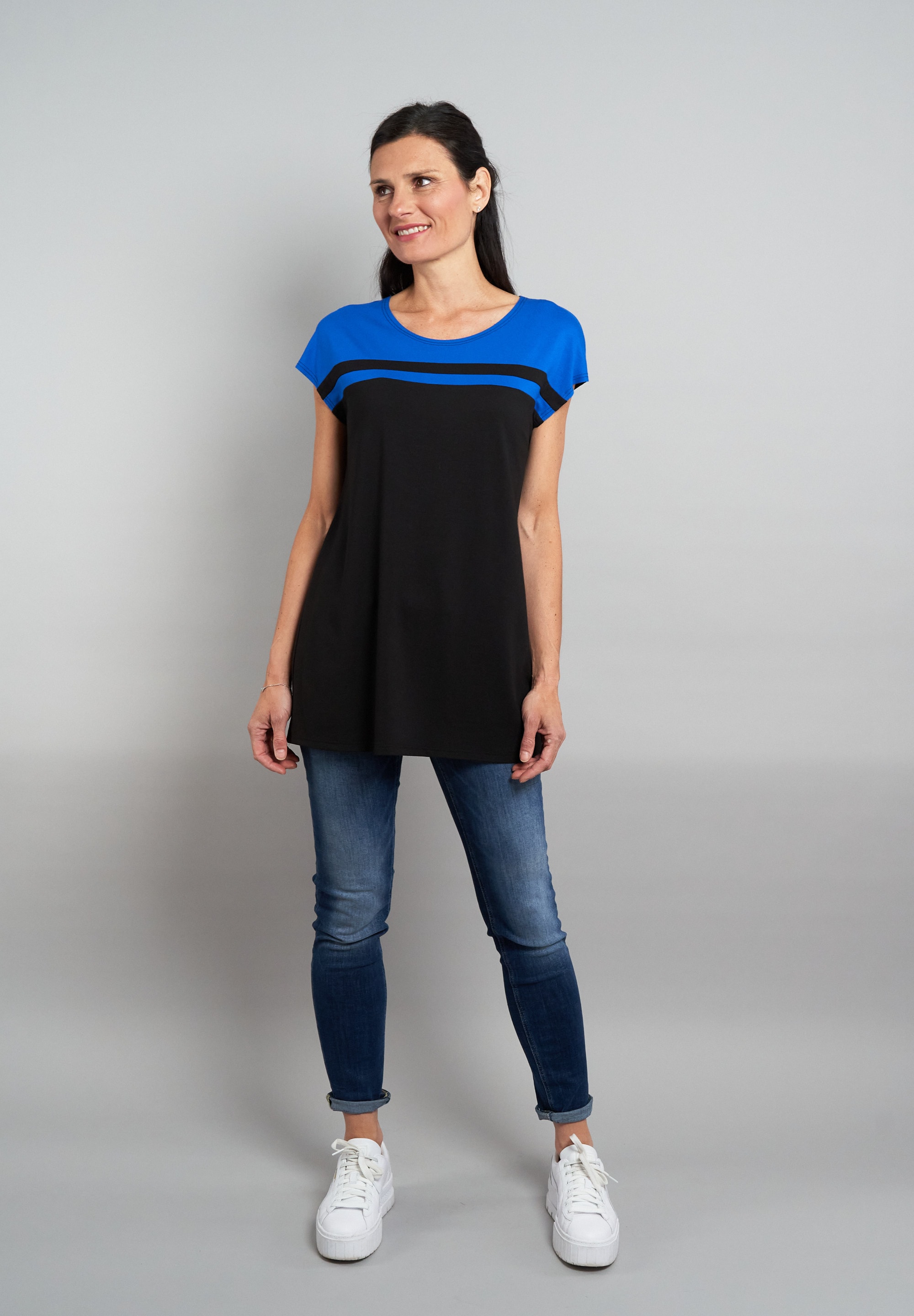 Seidel Moden T-Shirt, Long-Top mit Colorblocking - MADE IN GERMANY